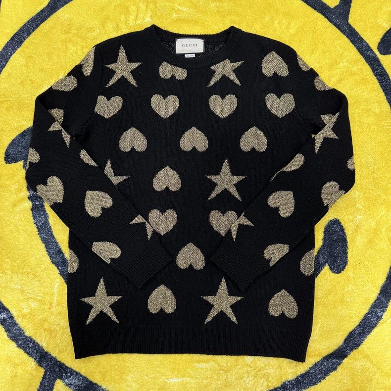 Gucci GucciGolden letter pattern design wool long-sleeved pullove Size US M / EU 48-50 / 2 - 2 Thumbnail