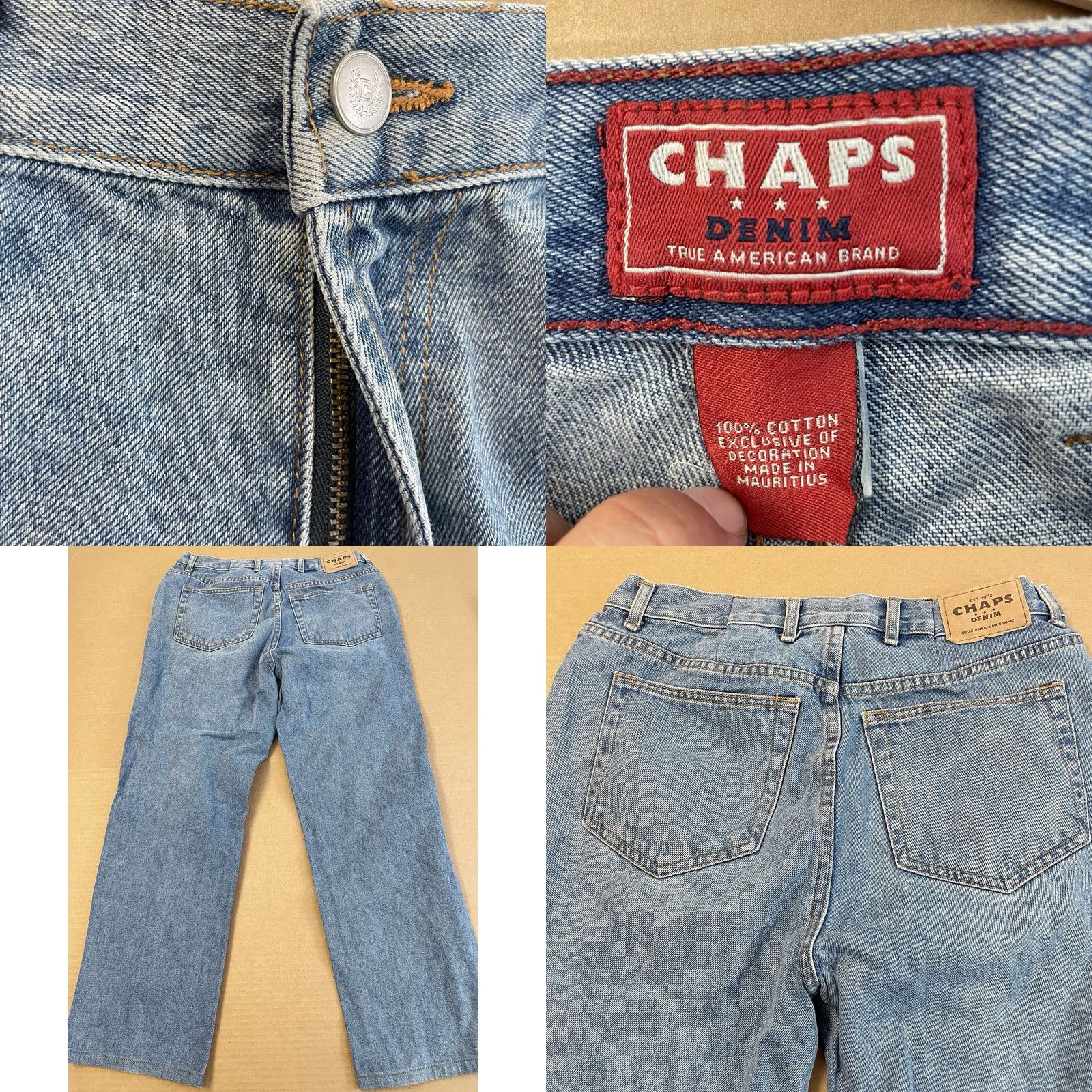 Chaps Chaps Jeans Shirt? 33 x 26 Blue Straight Fit Denim Pockets Mens Adult 90s Hip Hop Retro USA 5-Pocket Style Regular Size US 33 - 9 Thumbnail