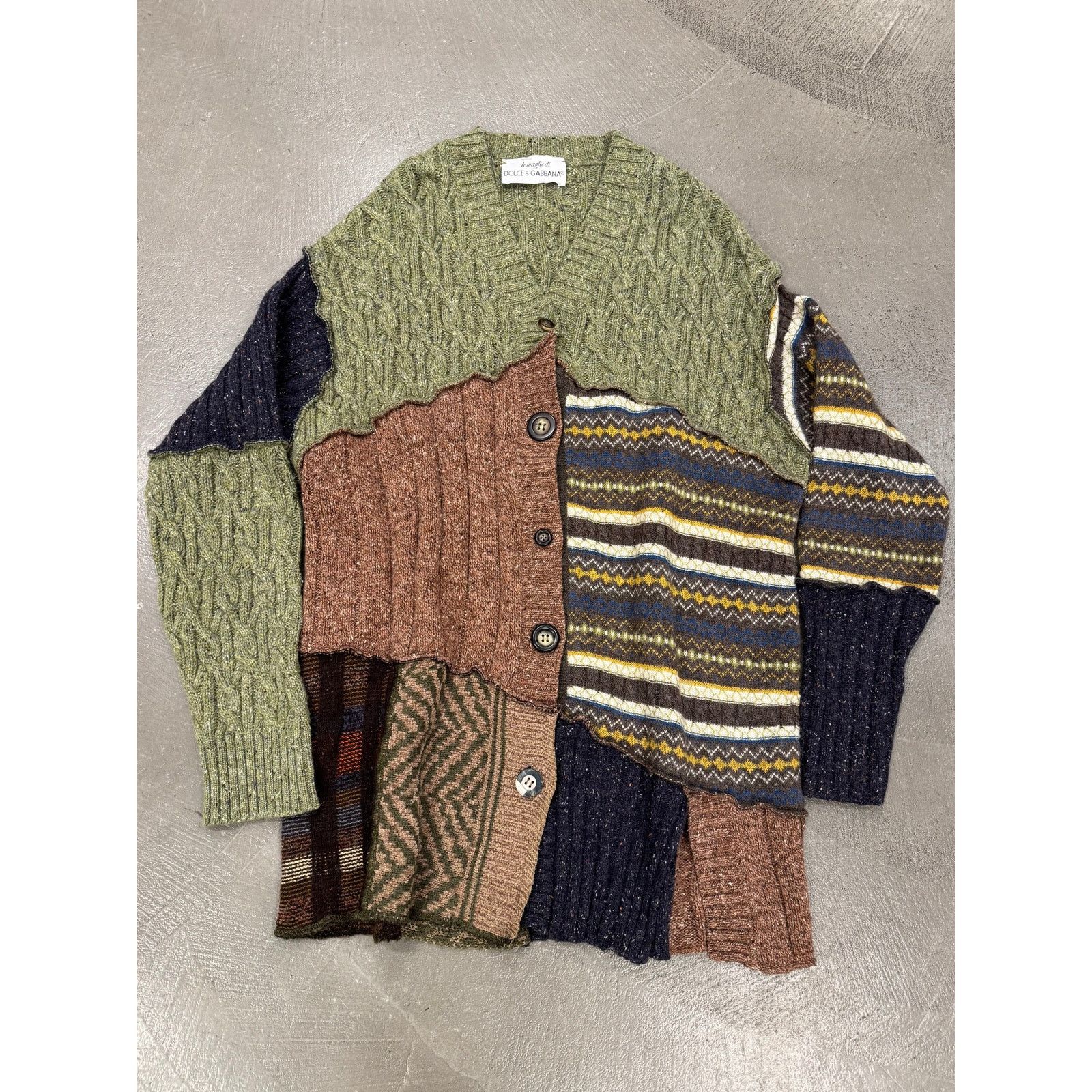 Dolce & Gabbana A/W1996 Dolce & Gabbana patchwork reconstructed sweater Size M / US 6-8 / IT 42-44 - 1 Thumbnail