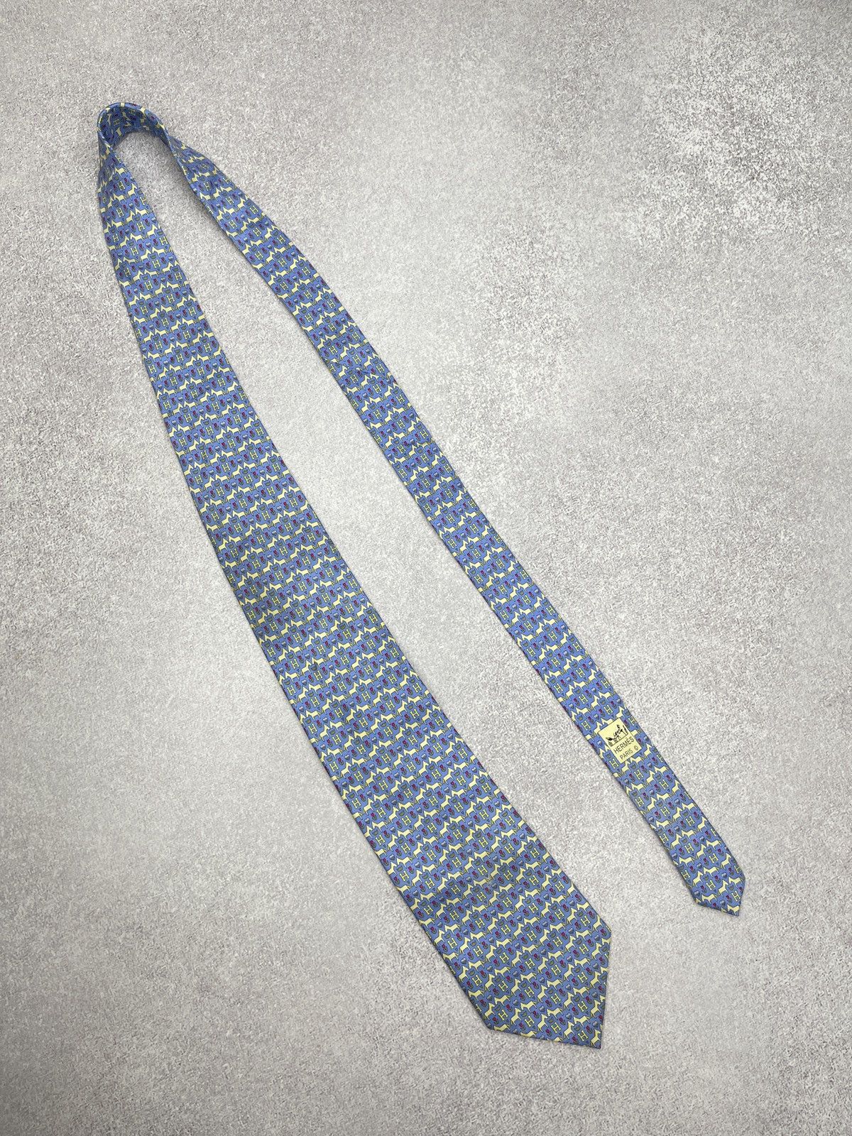 Hermes Vintage Hermes Silk Tie Monogram France Design Y2K Luxury Size ONE SIZE - 2 Thumbnail