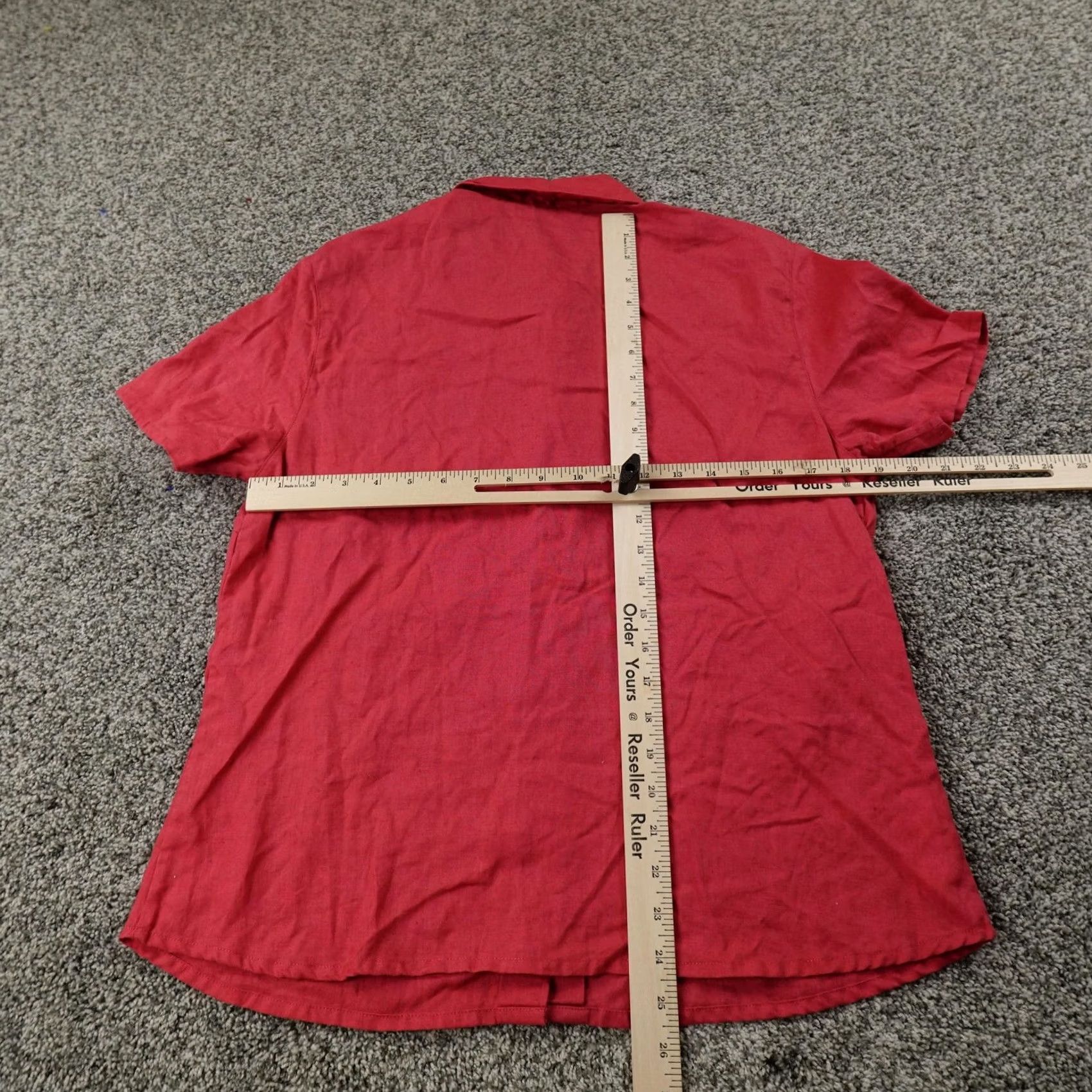 Eddie Bauer Eddie Bauer Shirt Womens L Red Linen Chambray Short Sleeve Button-Up Casual Top Size L / US 10 / IT 46 - 6 Thumbnail