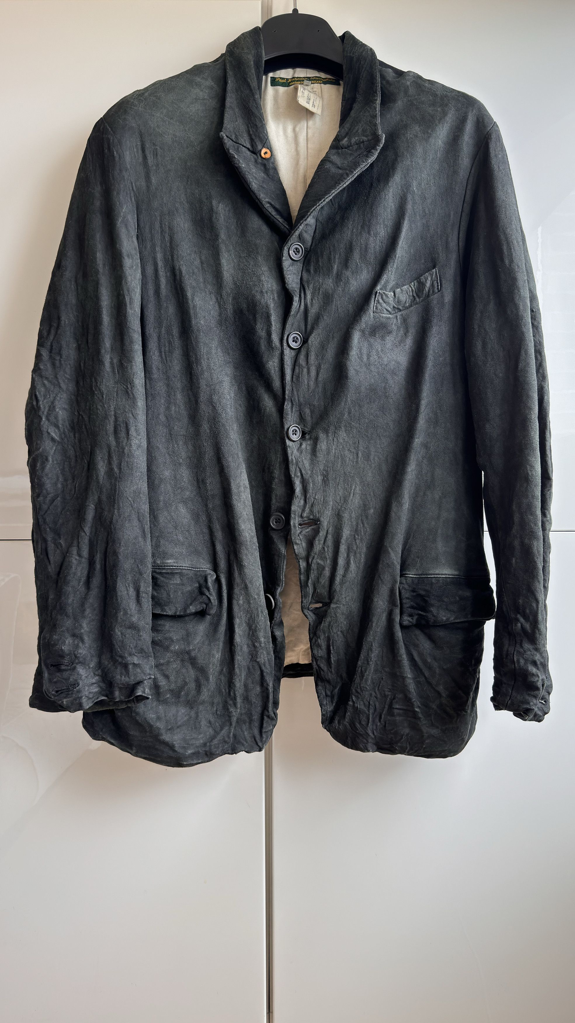 image of Paul Harnden Shoemakers Classic Paul Harnden Loden Green Suede Jacket Size M, Men's