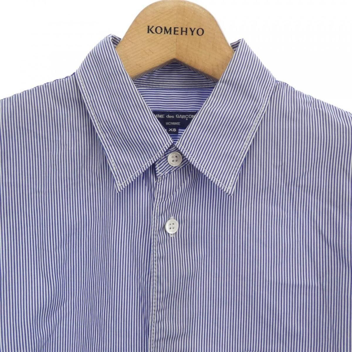 Comme des Garcons Shirt Hem Cut Striped Long Sleeve Blue Size US XS / EU 42 / 0 - 5 Thumbnail