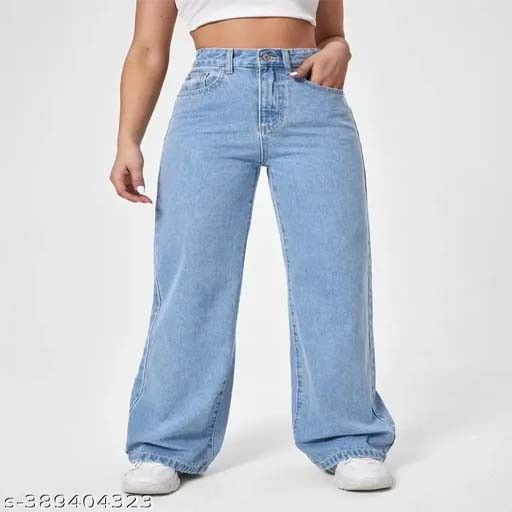 Other ICE BLUE DENIM WIDE LEG DENIM JEANS Size 30" / US 8 / IT 44 - 1 Preview