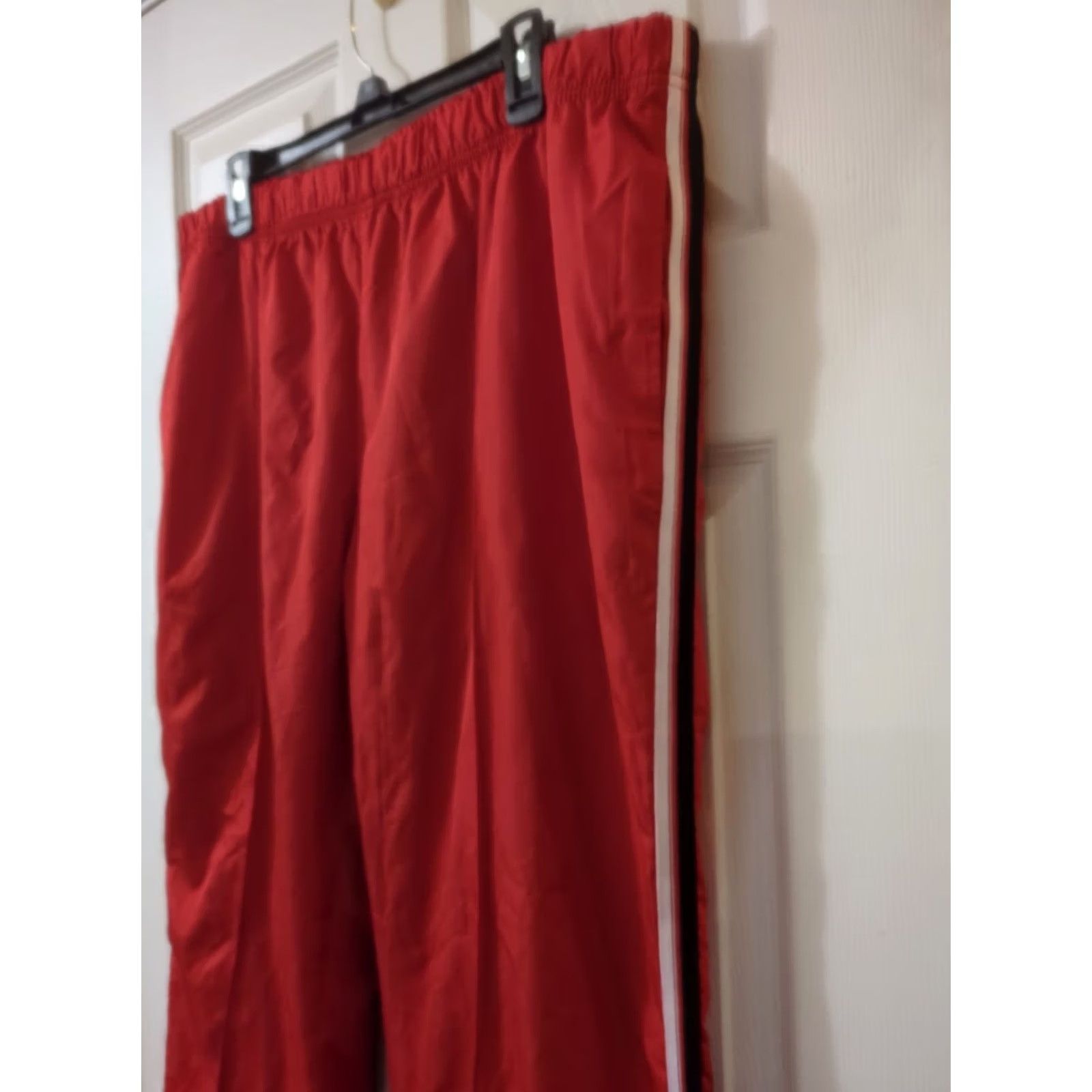 Vintage Fuda Red Womens Athletic Jogger Pants XL Pockets Polyester Blended Fabric Fitness Activewear Size 40" / US 18 - 2 Thumbnail