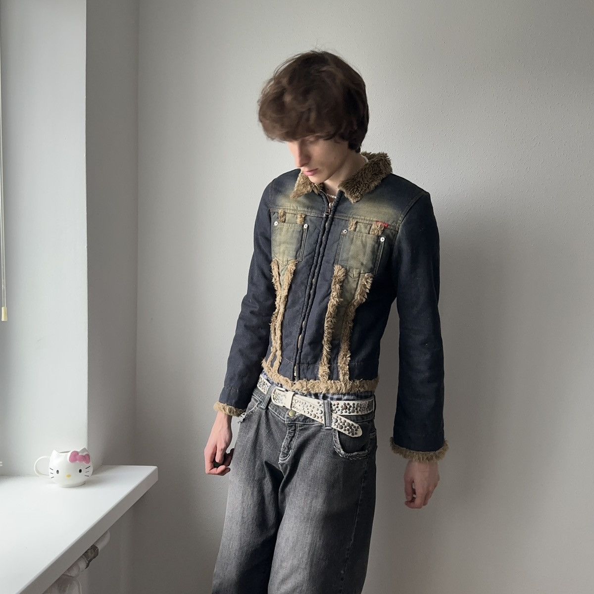 Hysteric Glamour × Undercover Punk LGB If Six Was Nine Fur Jacket Rick Owens Style Size L / US 10 / IT 46 - 4 Thumbnail