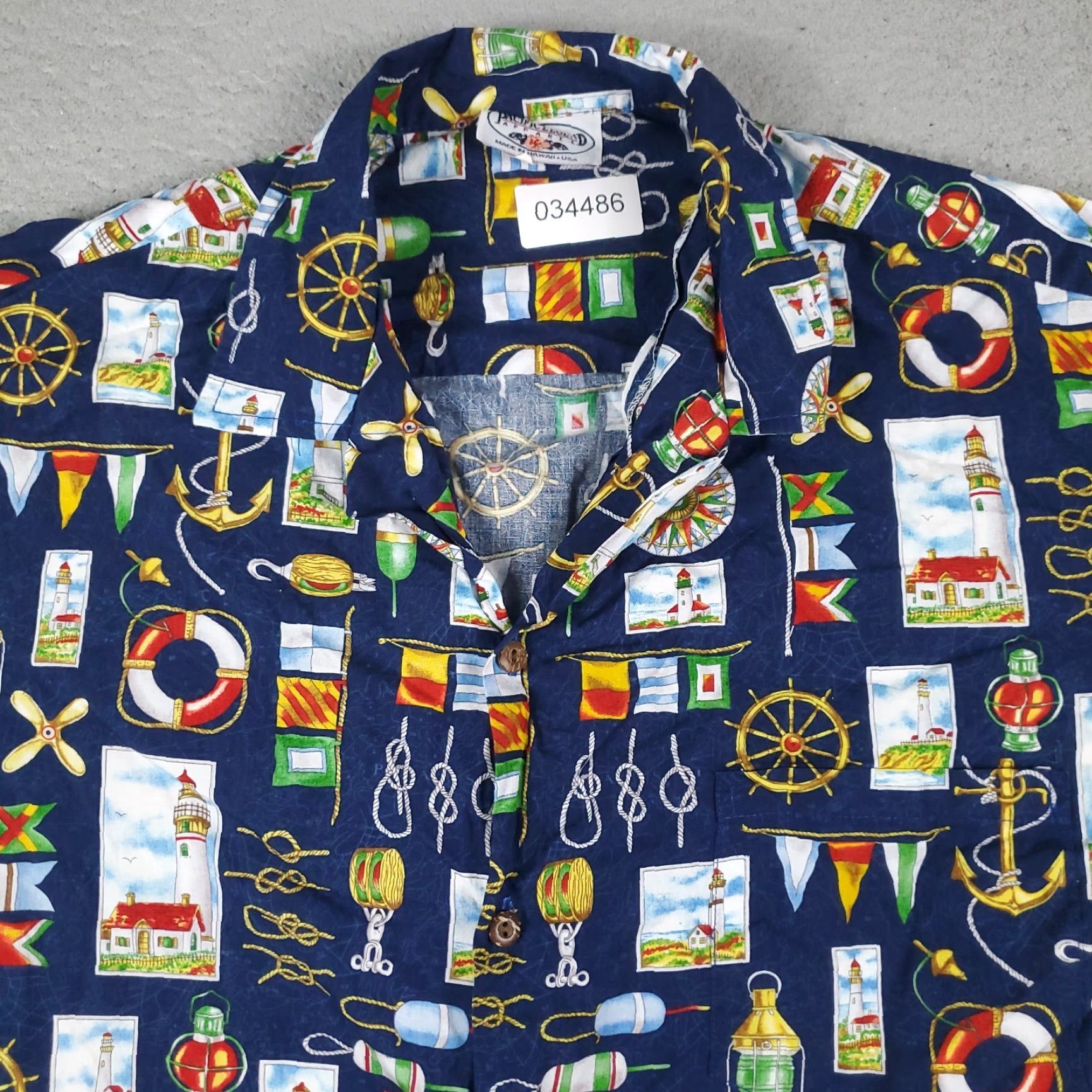 Vintage Pacific Legend Shirt Mens XL Blue Hawaiian Camp Button Up Short Sleeve Size US XL / EU 56 / 4 - 2 Thumbnail