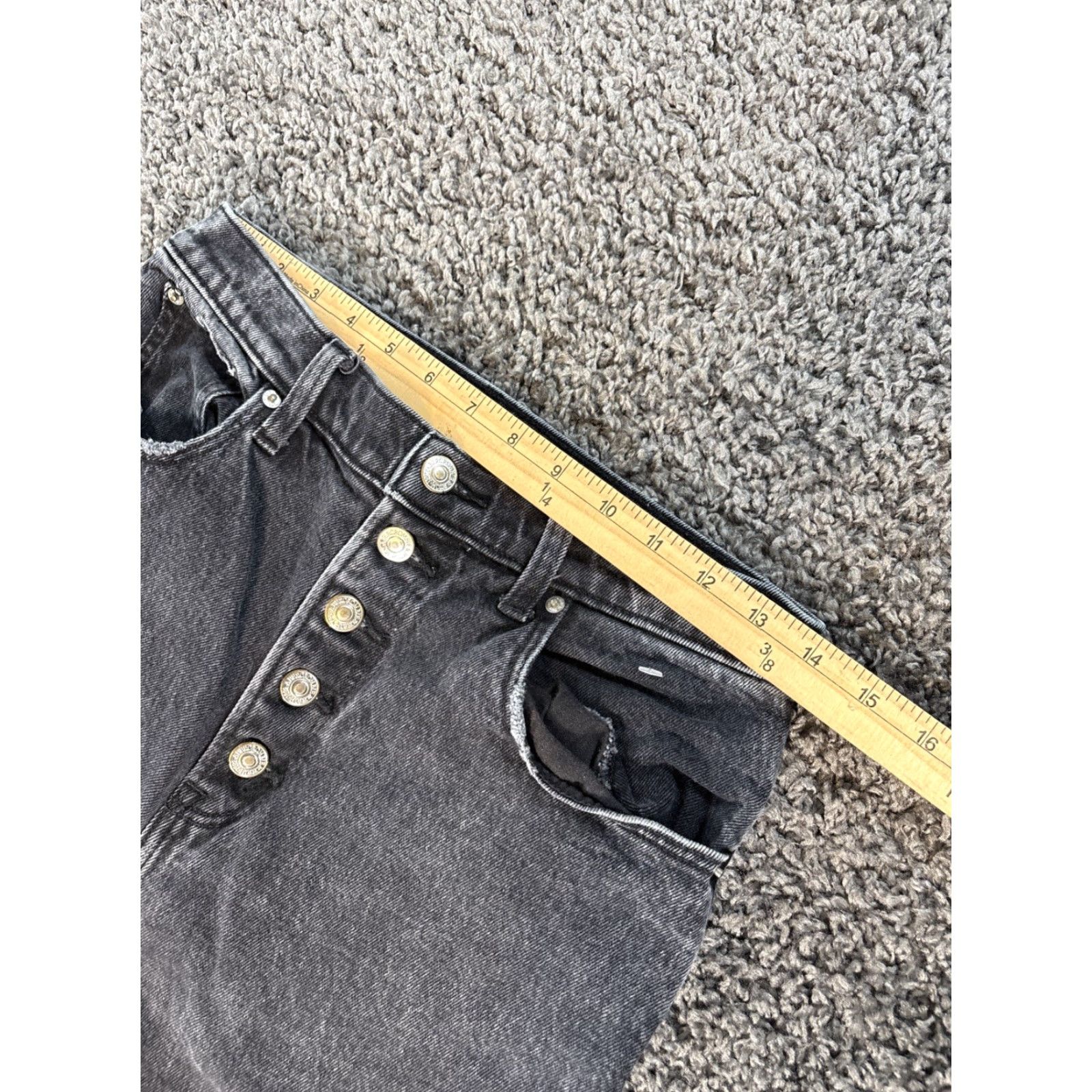 Abercrombie & Fitch Abercrombie & Fitch The Crop Wide Leg Ultra High Rise Black Size 27x25 Jeans Size ONE SIZE - 4 Thumbnail