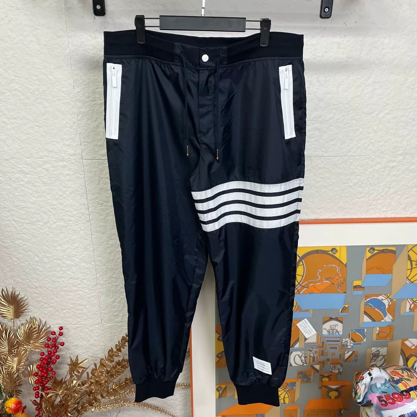 Thom Browne Thom Browne Black Nylon Long Pants Size US 30 / EU 46 - 1 Thumbnail