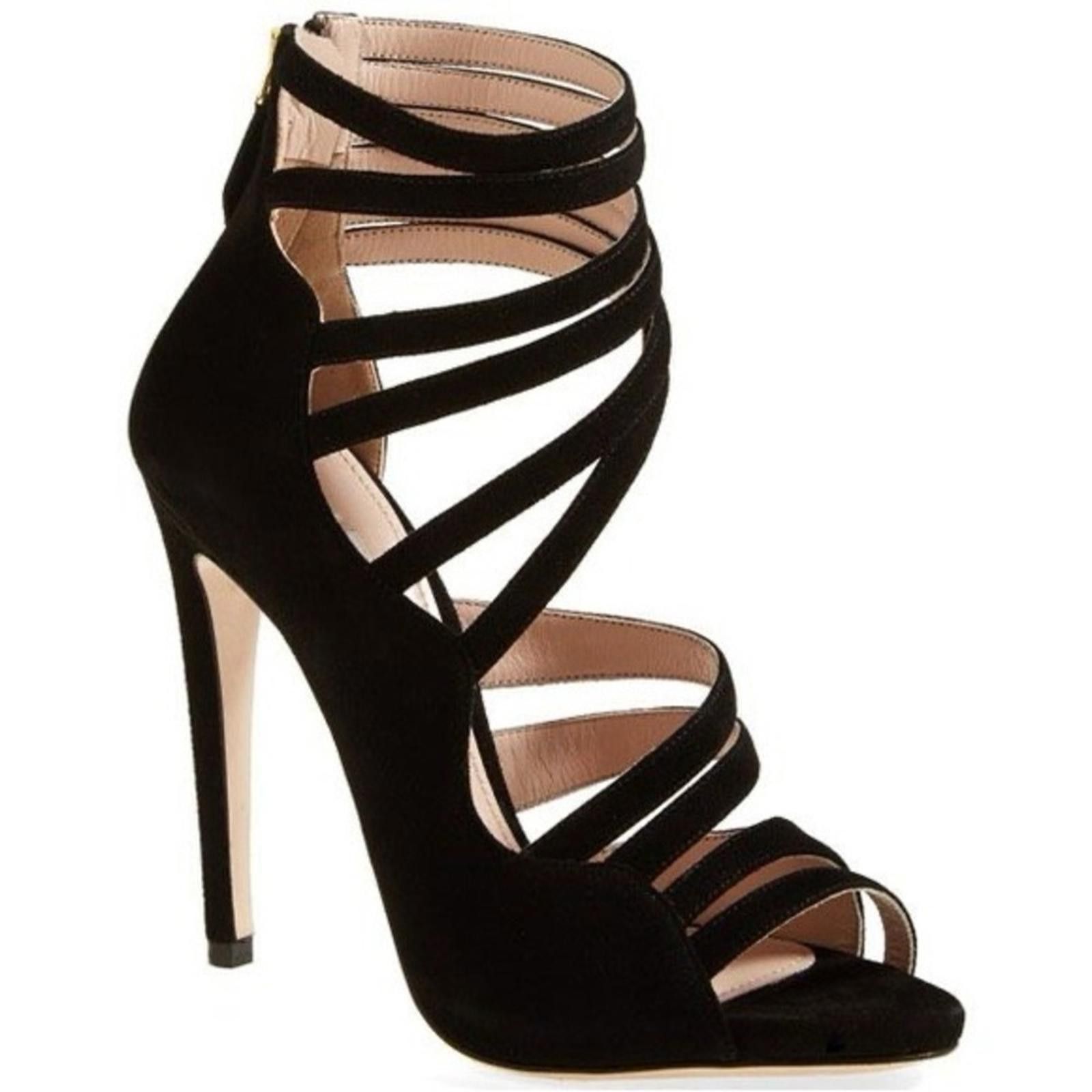 Miu Miu Black Suede Strappy High Heel Shoes Sandals WomenS Eu 36, Women's (Size 5.5)
