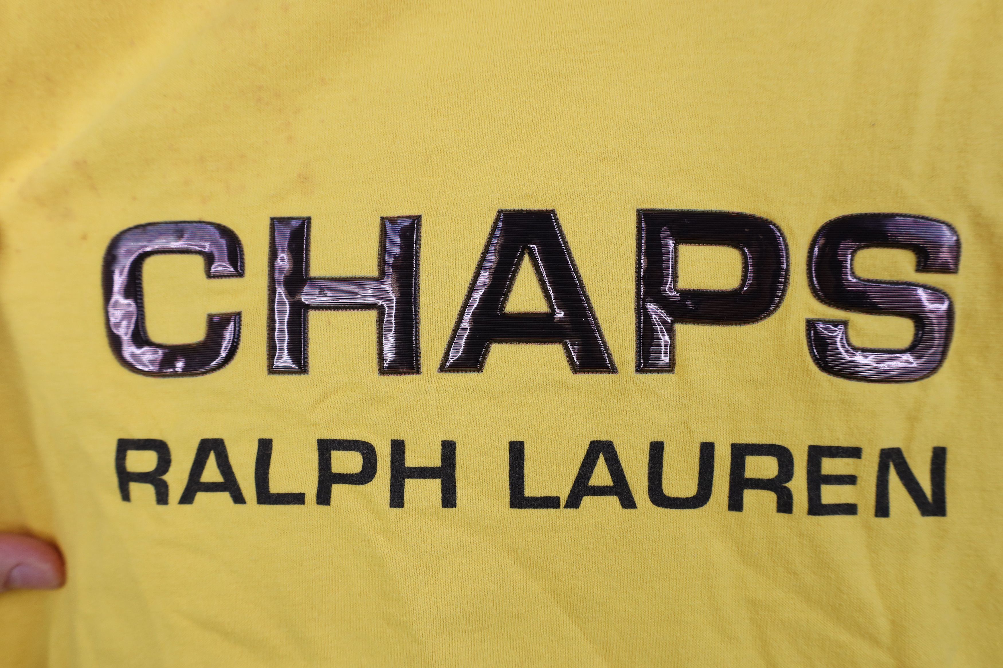 Ralph Lauren Vintage 90s Y2K Chaps Ralph Lauren Spell Out T-Shirt Yellow Size US L / EU 52-54 / 3 - 4 Thumbnail