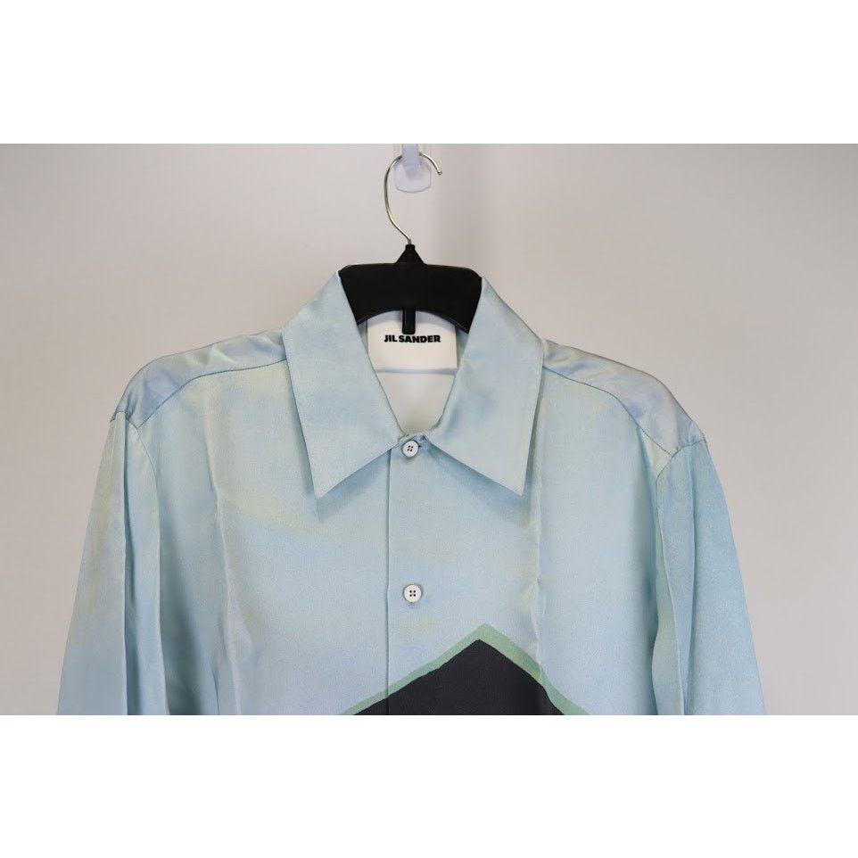 Jil Sander o1rshd1 Gas Station Print on Fluid Viscose Shirt Multicolor Size US S / EU 44-46 / 1 - 2 Thumbnail