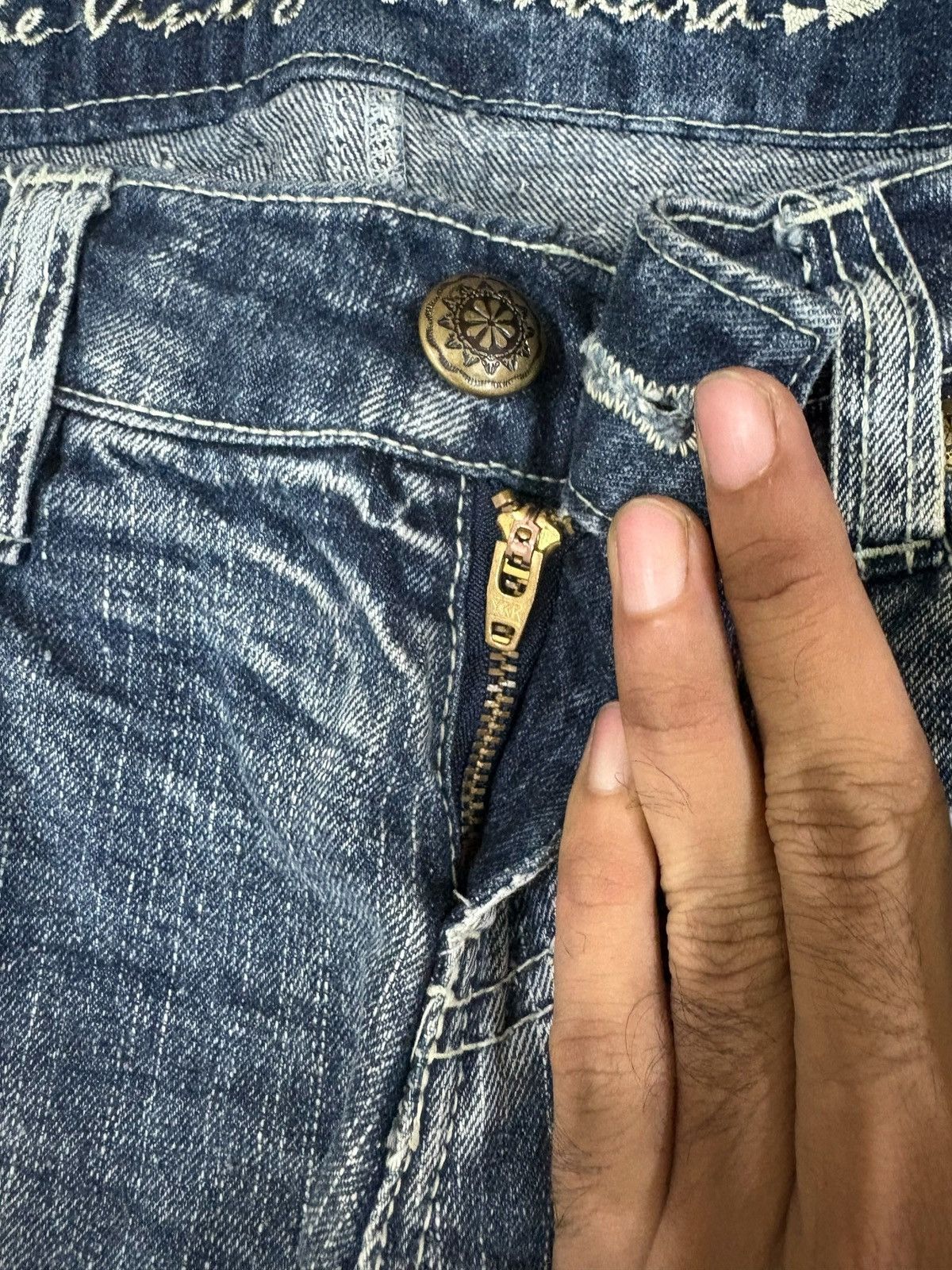 Yasuyuki Ishii Vintage Japanese Brand Faded Distressed Flare Jeans Size 30" / US 8 / IT 44 - 3 Thumbnail