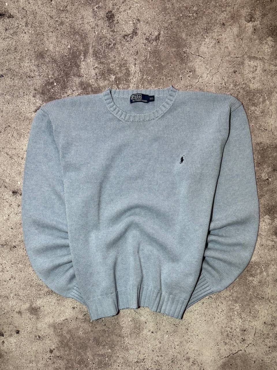 Polo Ralph Lauren Vintage Polo Ralph Lauren Knitted Blue Sweater Cotton Rare Size US XXL / EU 58 / 5 - 1 Thumbnail