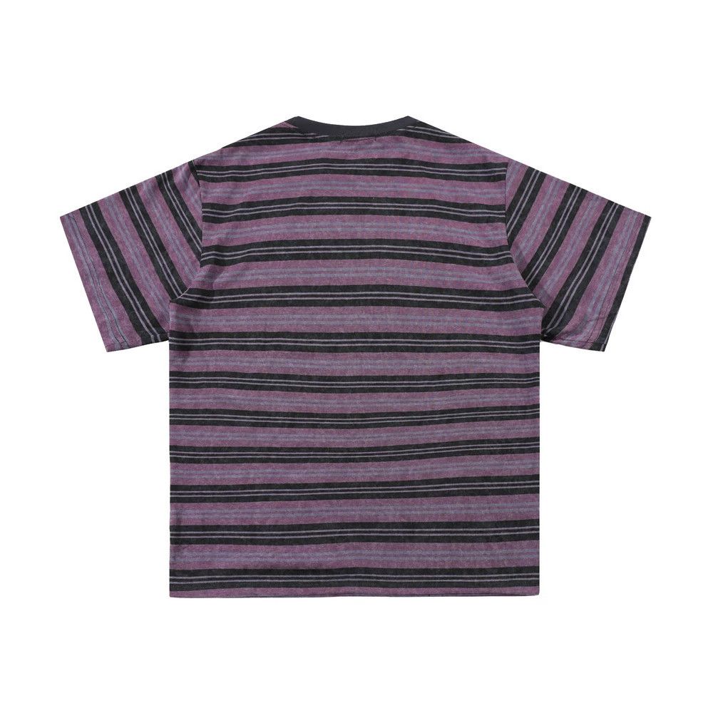 Vintage Men's casual loose street fashion round neck striped T-shirt Size US M / EU 48-50 / 2 - 2 Thumbnail