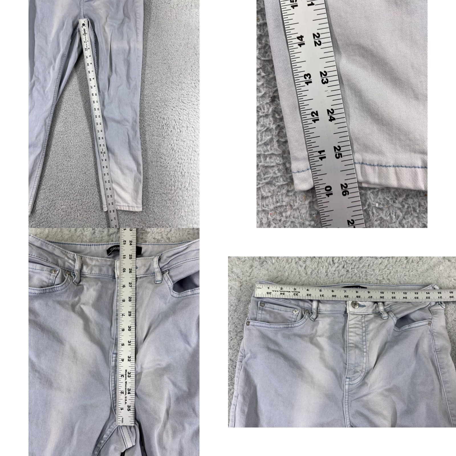 Calvin Klein VINTAGE Calvin Klein Jeans Womens 12 Purple Denim Skinny High Rise Stretch 28x26 White? (Oops) Size 34" / US 12 / IT 48 - 8 Thumbnail