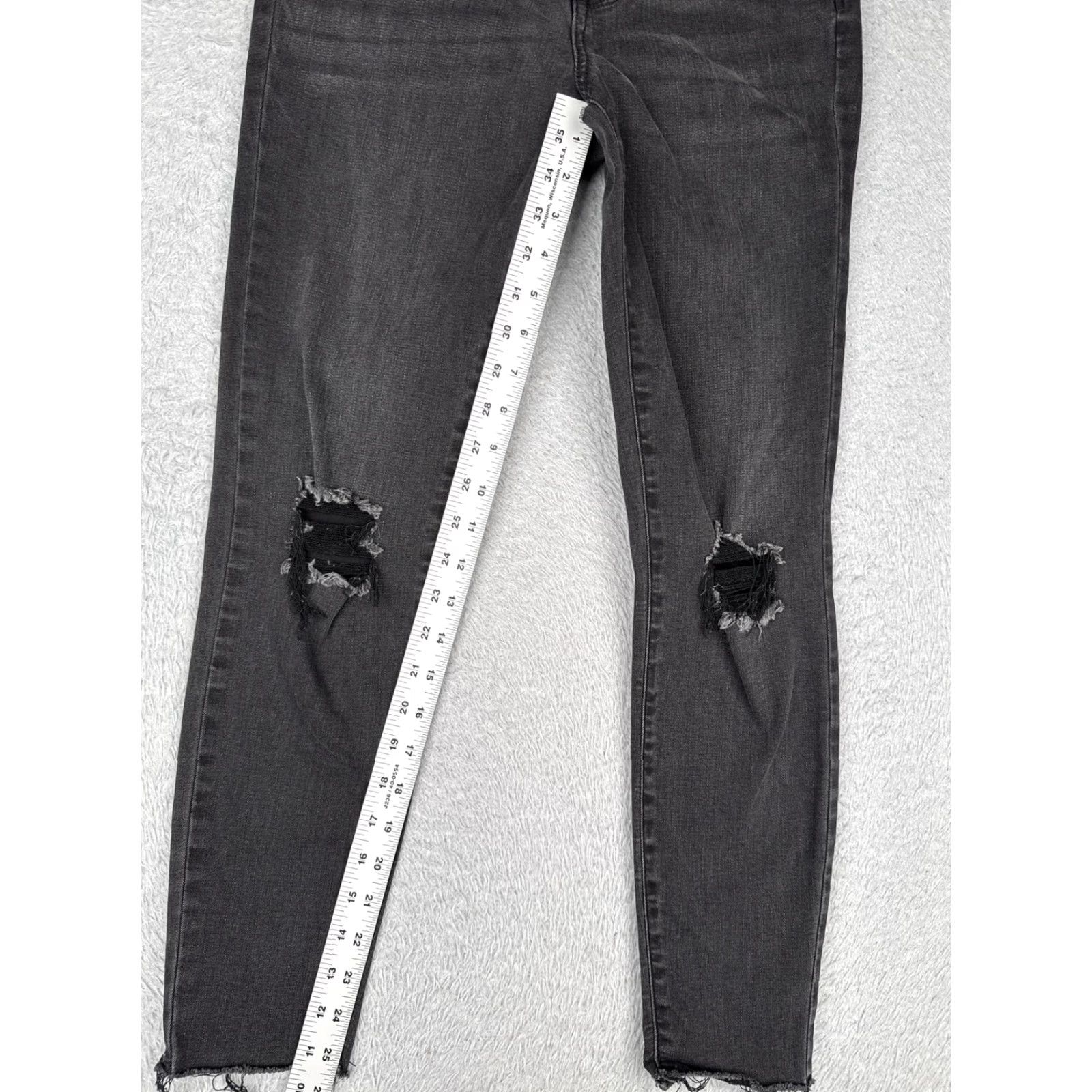 Pacsun Pacsun Jeans Womens Black High Rise Distressed Skinny Raw Hem Ankle 24x26 Denim Size 42" / US 20 - 5 Thumbnail