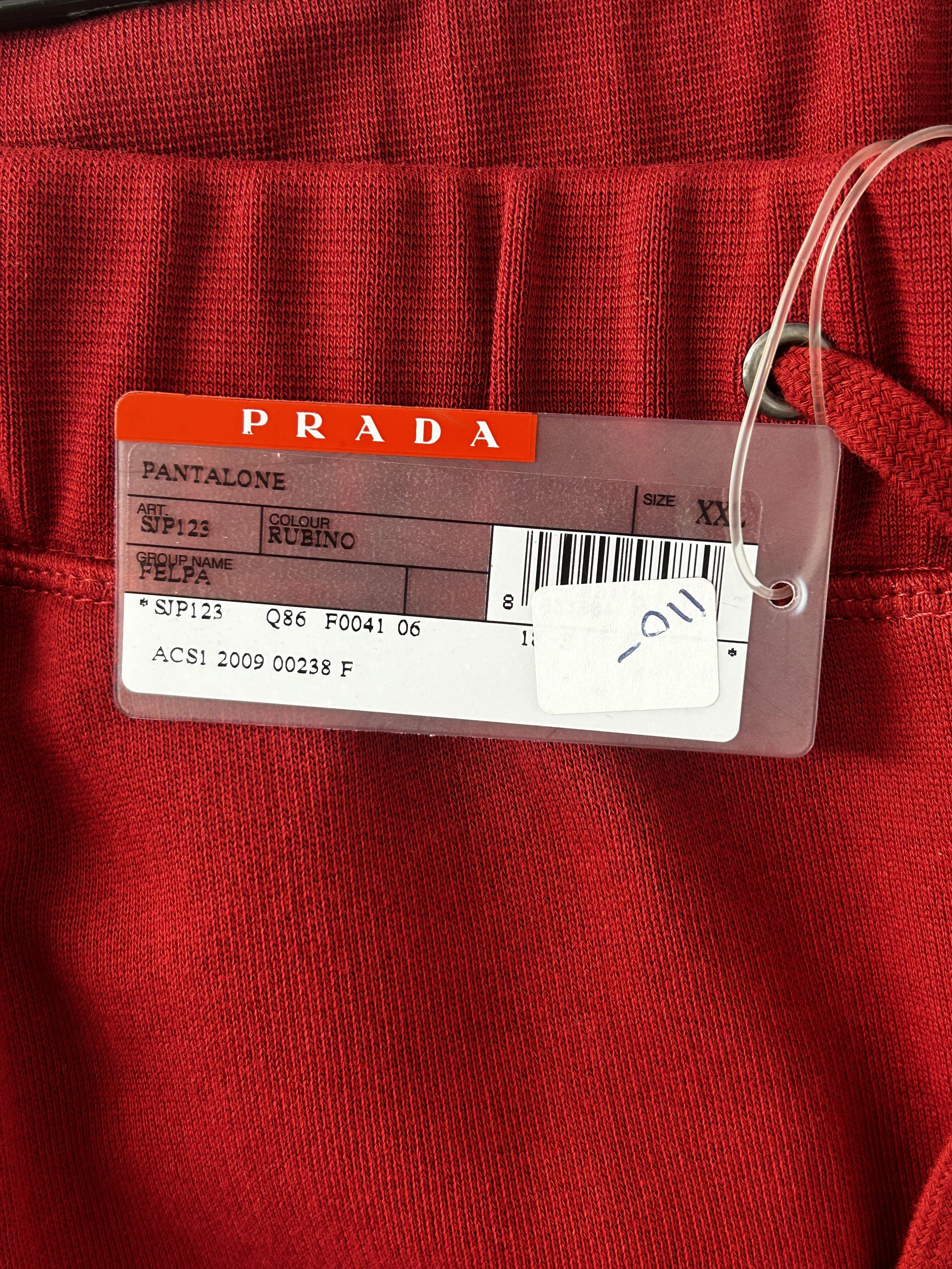 Prada Prada Linea Rossa Red JerseyTrackPantsWith'RED LINE'Branding Size US 38 / EU 54 - 4 Thumbnail