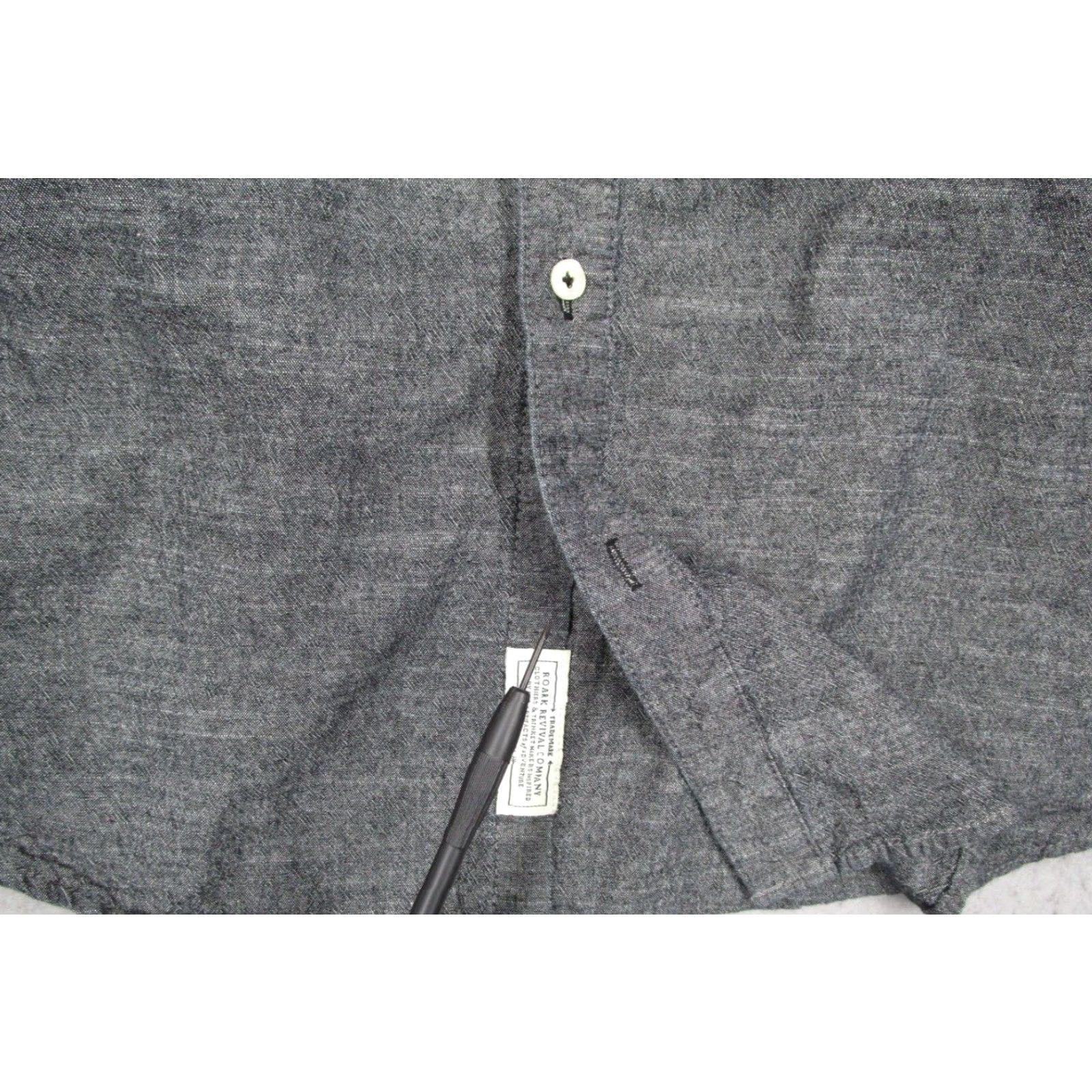 Roark Roark Artifacts Button-Up Mens XL Gray Chambray Shirt Size US XL / EU 56 / 4 - 4 Thumbnail