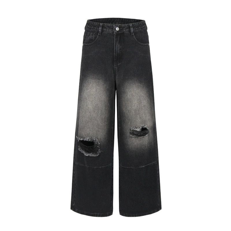 Japanese Brand × Jean Men's punk retro distressed washed wide-leg ripped jeans Size US 32 / EU 48 - 1 Thumbnail