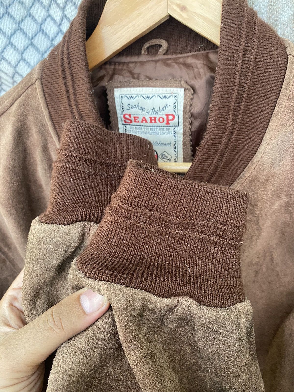 Japanese Brand Seashop Suede Leather Bomber Jacket Size US L / EU 52-54 / 3 - 5 Thumbnail