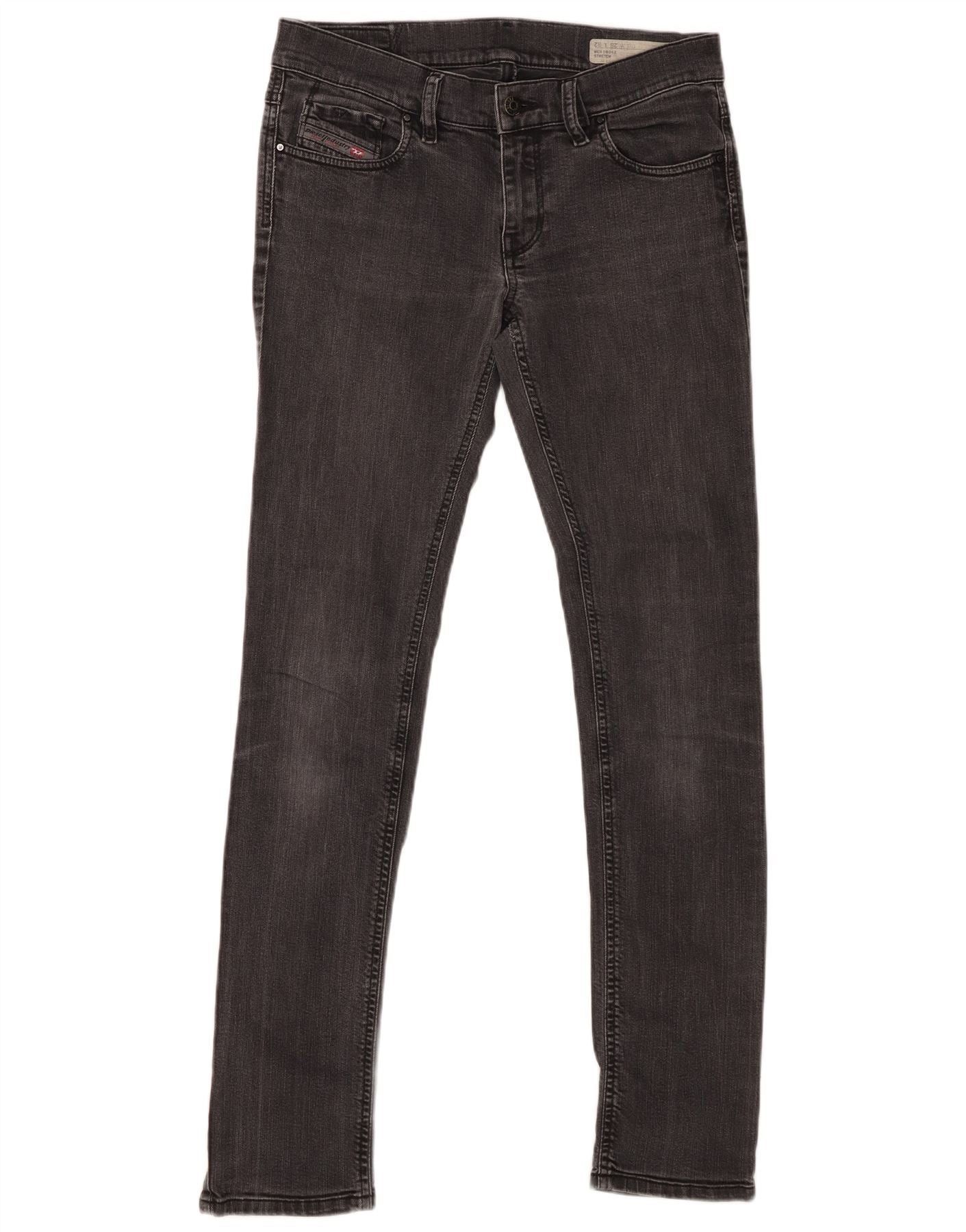 Diesel Womens Livy Super Slim Skinny Jeans W28 L32 Grey Cotton Size 42" / US 20 - 1 Thumbnail