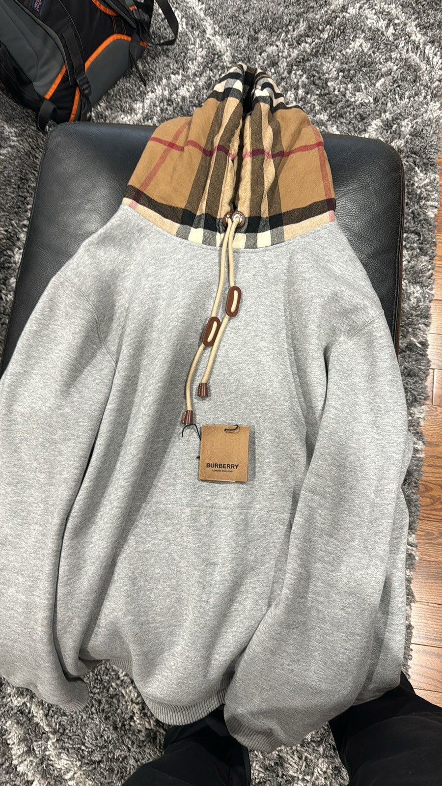 image of Burberry Hoodie From Nyc Store in Grey, Men's (Size Large)