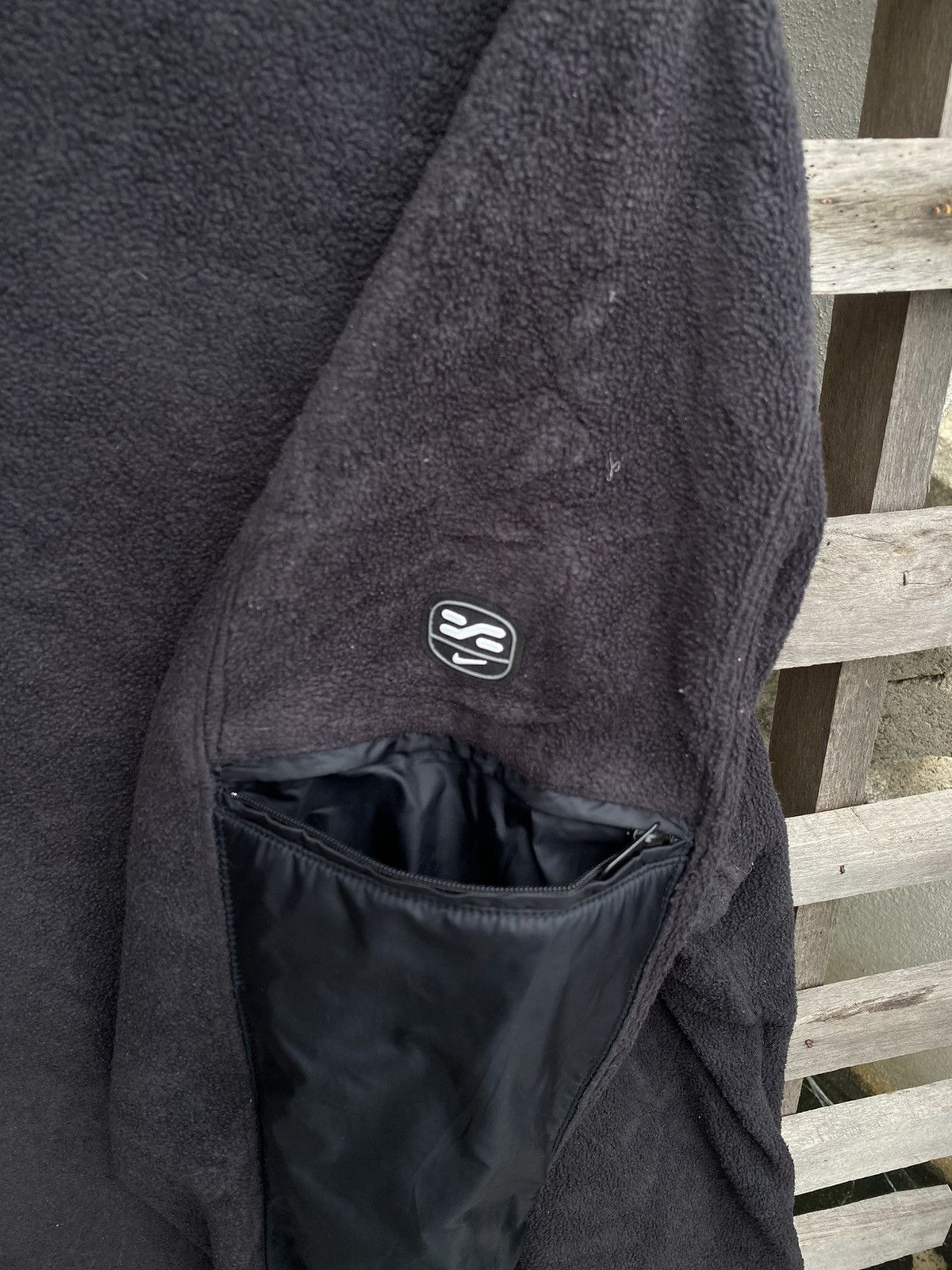 Nike ❗️Oversizes ❗️ Vintage 90s Nike Half Zip Black Fleece Hoodie Size US XXL / EU 58 / 5 - 5 Thumbnail