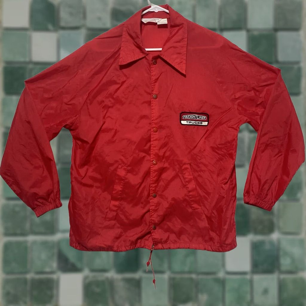 Vintage VINTAGE Tompkins Wearables Windbreaker Jacket L Red 80s Full Zip Mens Size US L / EU 52-54 / 3 - 1 Thumbnail