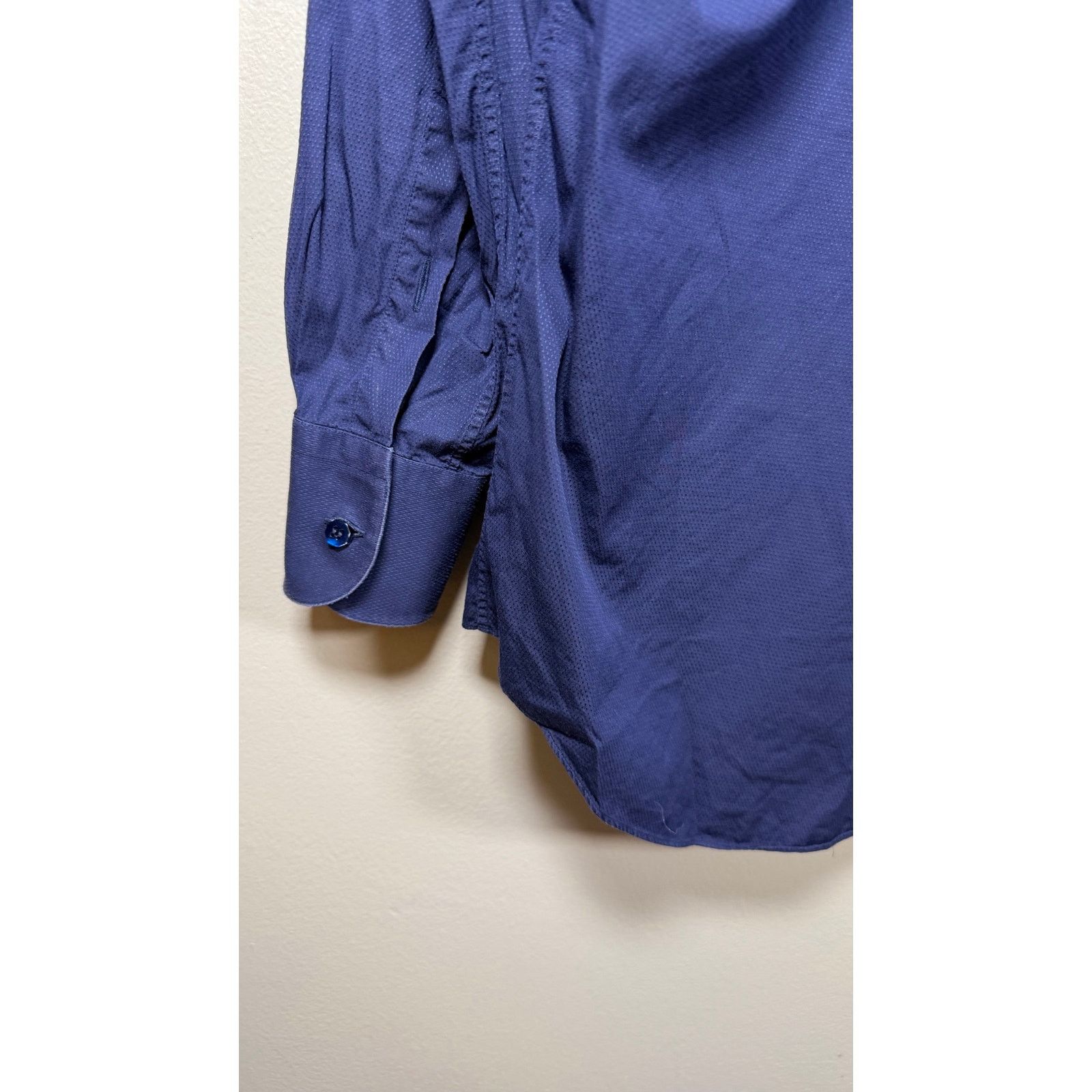 Stefano Ricci Stefano Ricci Textured Cotton Dress Shirt In Navy 46IT/36US Size US S / EU 44-46 / 1 - 5 Thumbnail