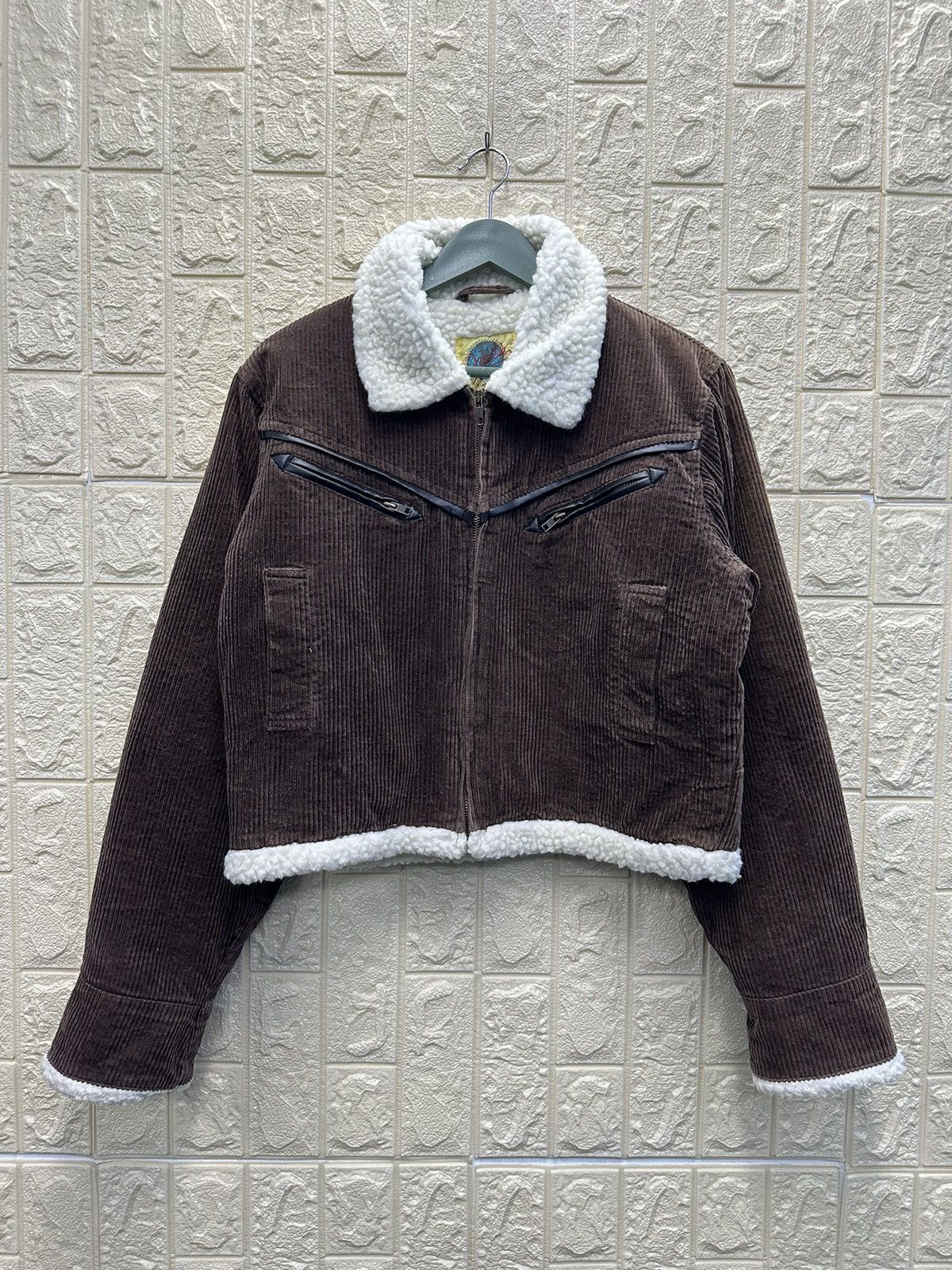 Vintage Azale's Qorduroy Crop Sherpa Jacket MJ129