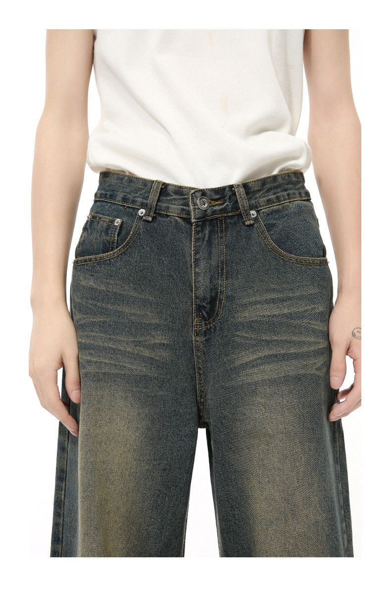 Japanese Brand × Jean American street retro distressed straight loose jeans Size US 32 / EU 48 - 6 Thumbnail