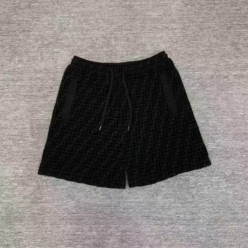 Fendi Fendi Black Flocked Monogram Shorts - dmc Size US 36 / EU 52 - 1 Thumbnail