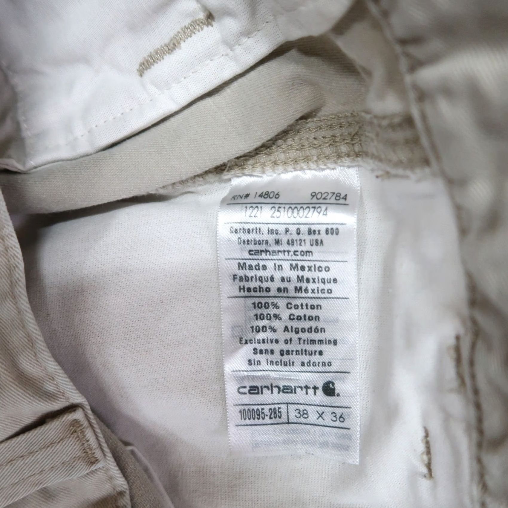 Carhartt VINTAGE Carhartt Pants Mens 38 Beige Relaxed Twill pocket Men 38x36 workwear Size US 38 / EU 54 - 4 Thumbnail