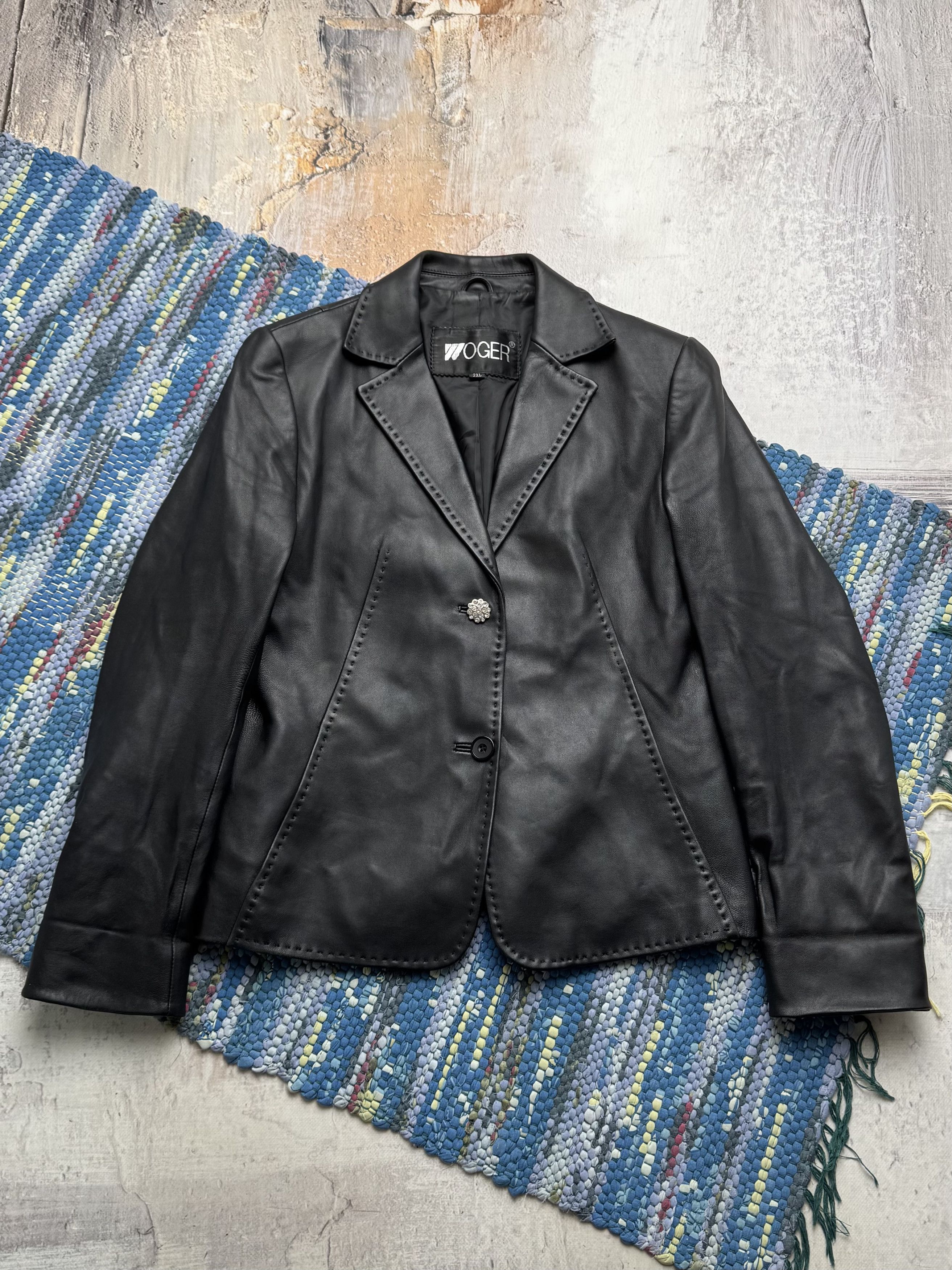 Vintage Vintage Real Leather Blazer Jacket Classic Office Coat Size L / US 10 / IT 46 - 1 Thumbnail