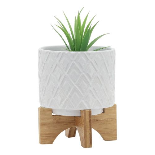 Designer × Homemade 5" DIAMOND PLANTER W/ STAND, WHITE Size US L / EU 52-54 / 3 - 4 Thumbnail