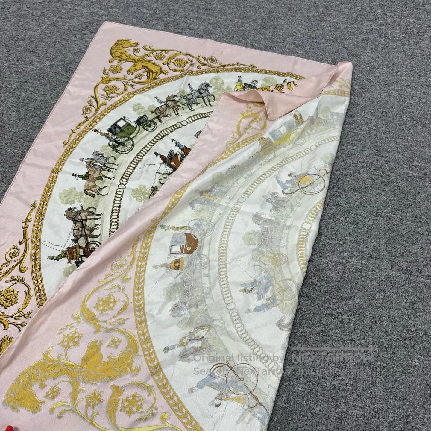 Hermes Hermes Pink carriage silk scarf| Size ONE SIZE - 2 Thumbnail
