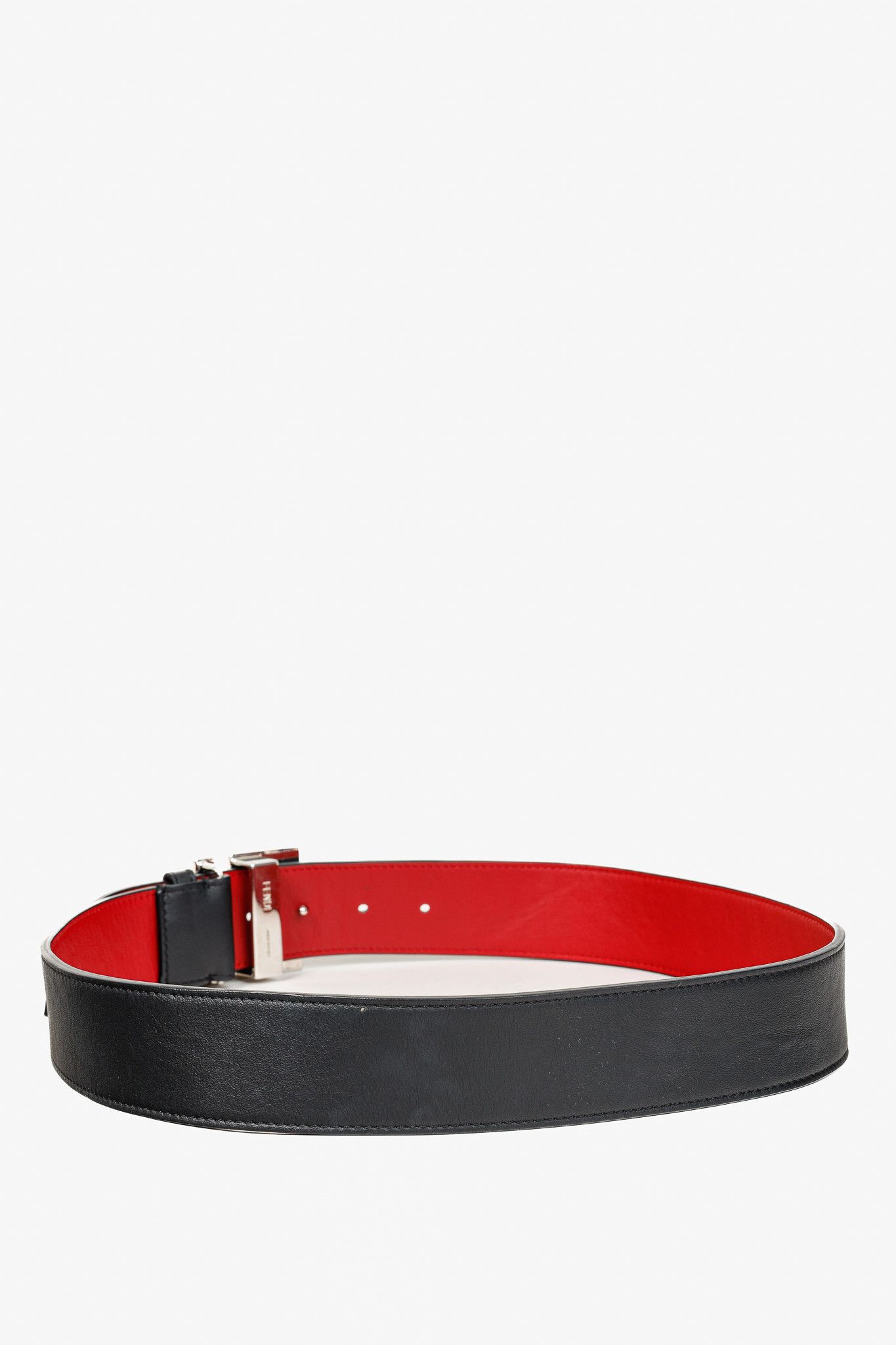 Fendi Fendi Black Monogram-Embossed Logo-Buckle Belt Size ONE SIZE - 2 Thumbnail