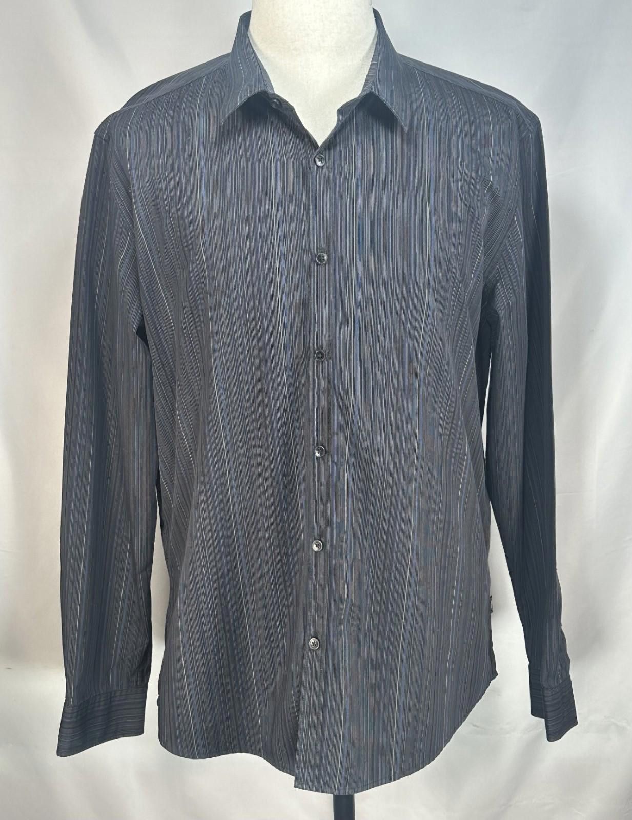 Calvin Klein Calvin Klein Slim Fit 100% Cotton Button-Up Black Mens XL Size US XL / EU 56 / 4 - 1 Thumbnail