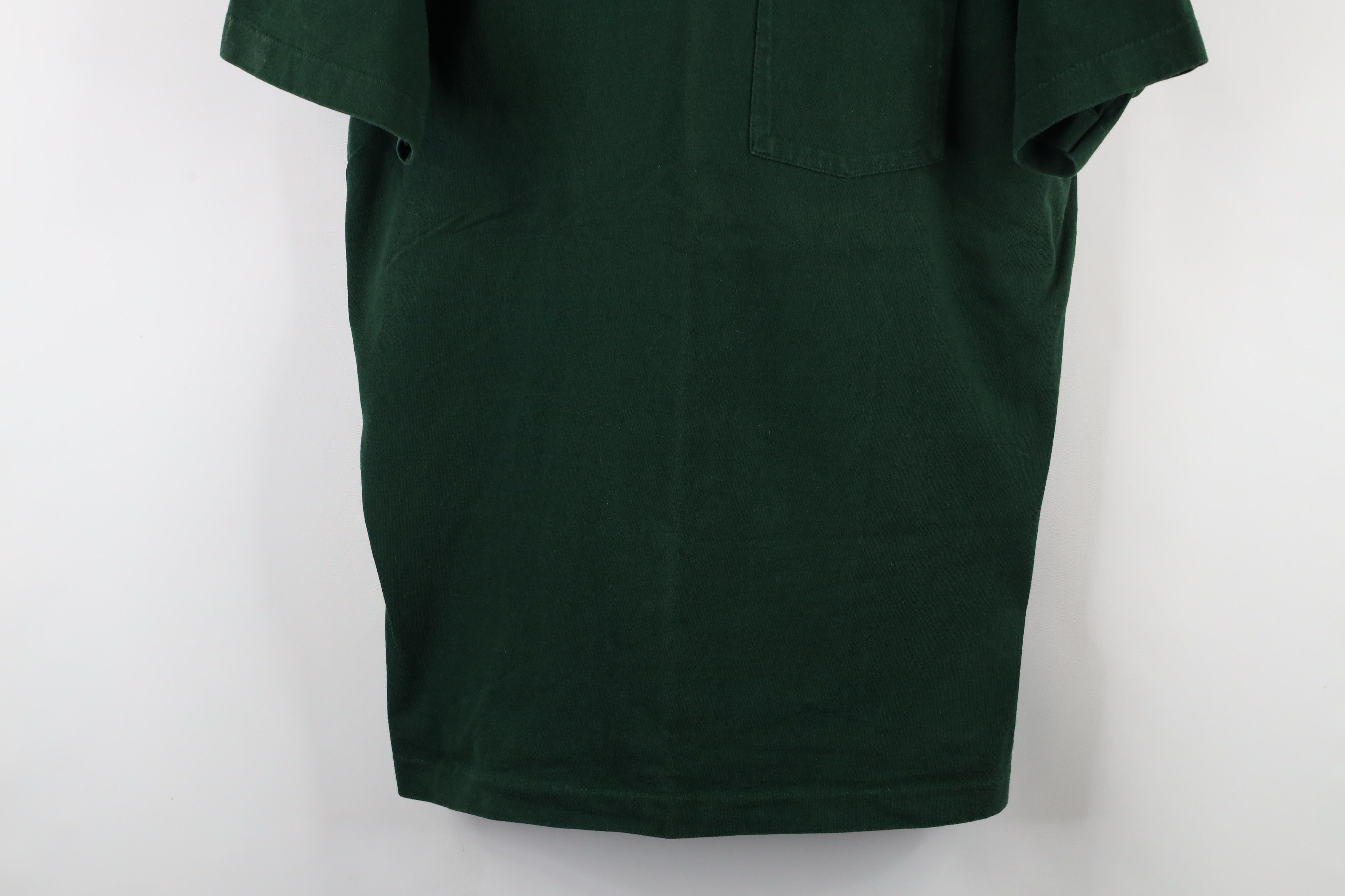 Vintage Vintage 90s Streetwear Heavyweight Cotton T-Shirt Green USA Size US XL / EU 56 / 4 - 3 Thumbnail