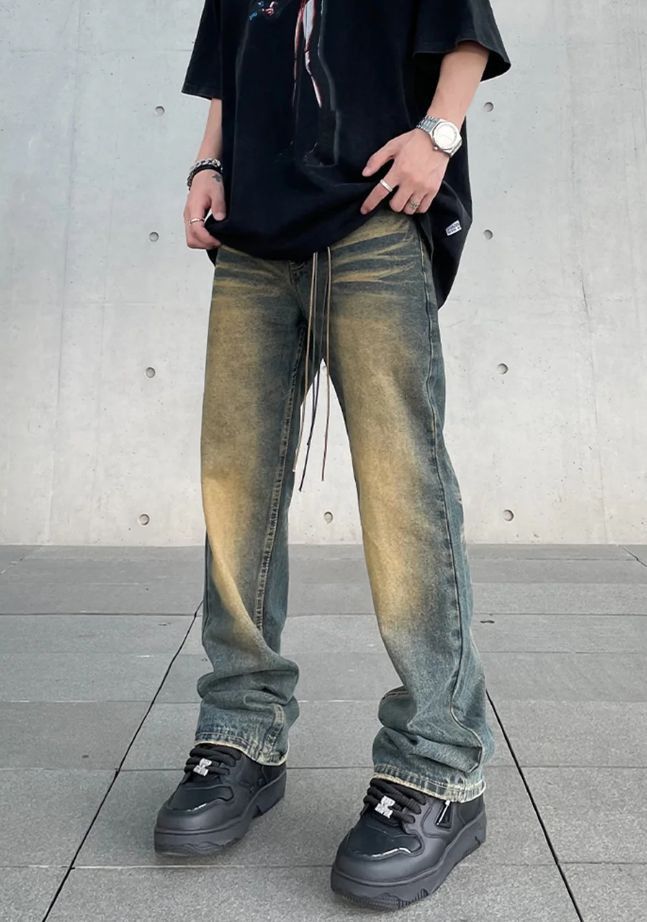 Japanese Brand × Jean Vintage Jeans Men Japanese y2k Baggy Wide Leg Size US 33 - 1 Thumbnail