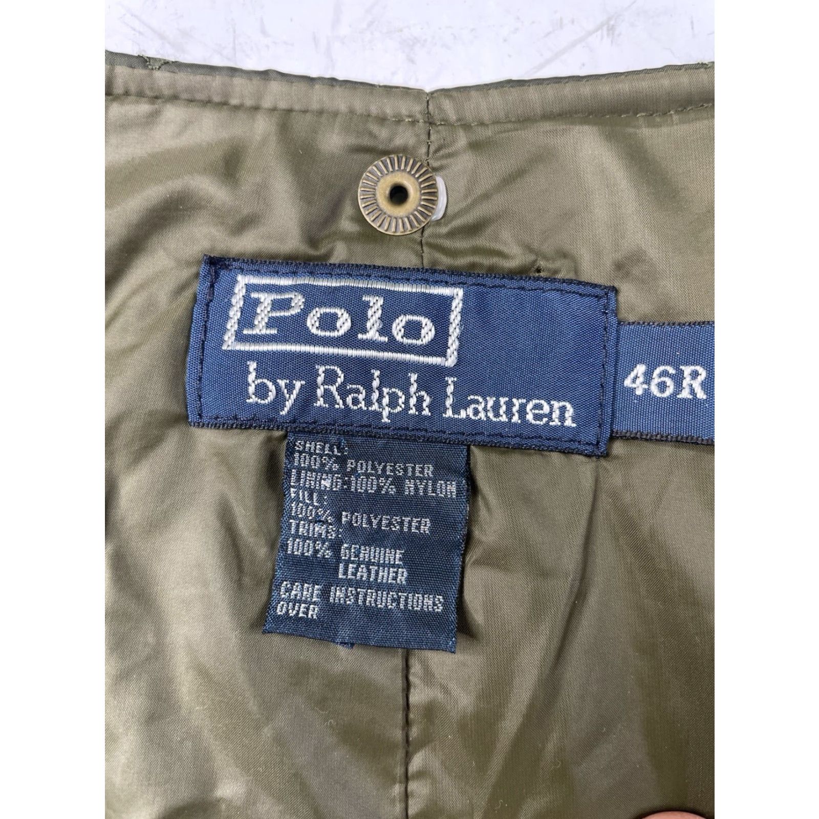 Ralph Lauren VINTAGE Ralph Lauren Polo Vest Quilted Olive Green Stand-Up Collar Short Length Snaps Size 46 Men Quilted Vest 90s Preppy Classic Size US XXL / EU 58 / 5 - 2 Thumbnail