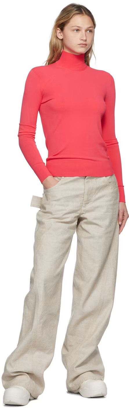 Bottega Veneta o1y0725 Turtleneck Sweater in Fuchsia Size S / US 4 / IT 40 - 4 Thumbnail