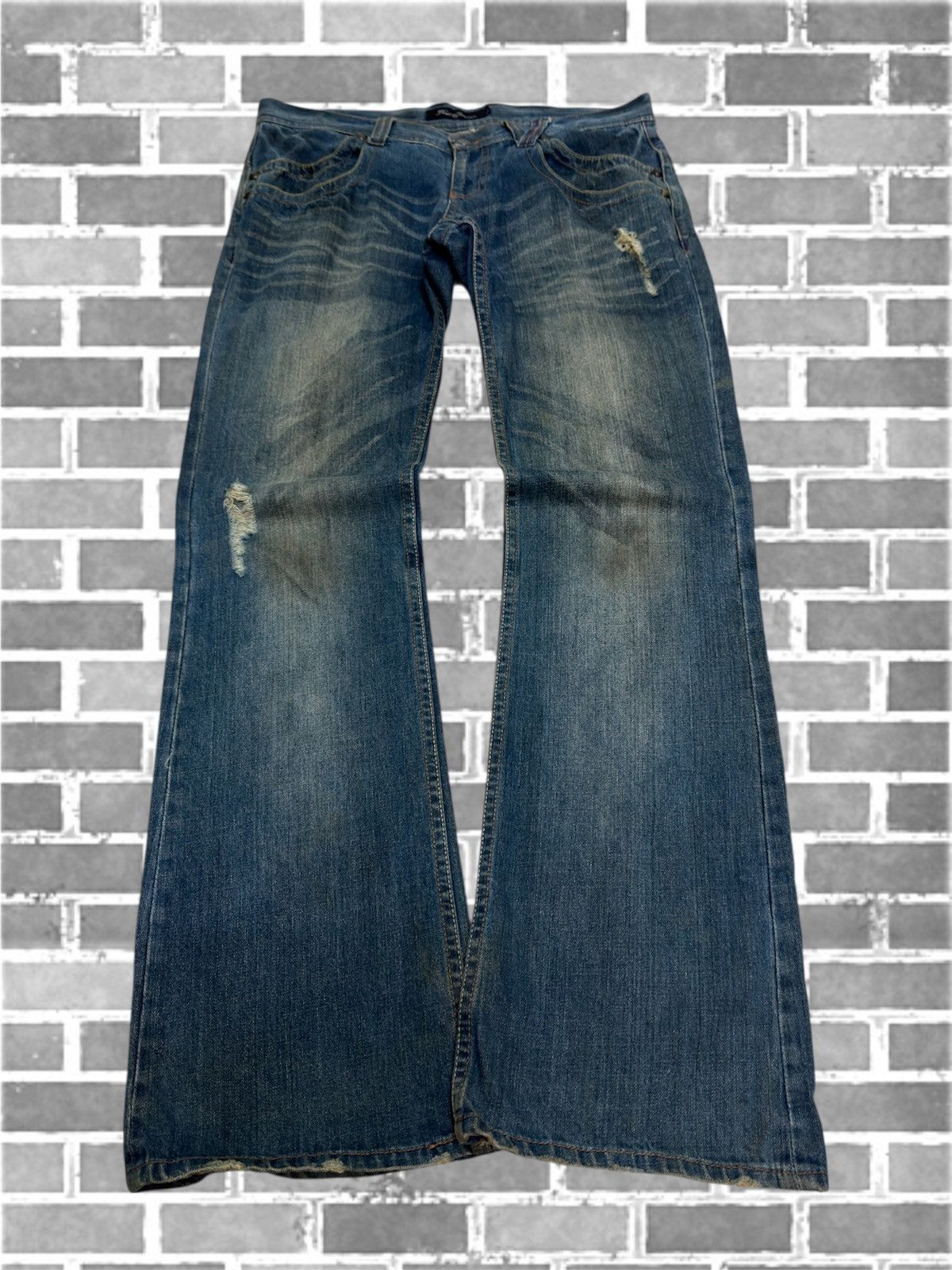 Hysteric Glamour FLARE ROOT THREE CLAW MARK DISTRESSED DOUBLE POCKET DENIM Size US 32 / EU 48 - 2 Thumbnail
