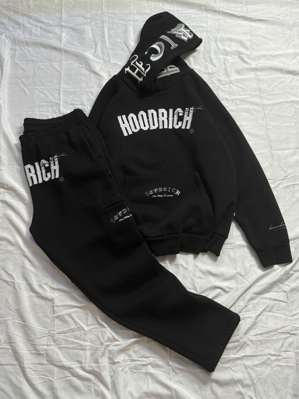 Hoodrich Black Tracksuit Set Hoodie XL Joggers XXL
