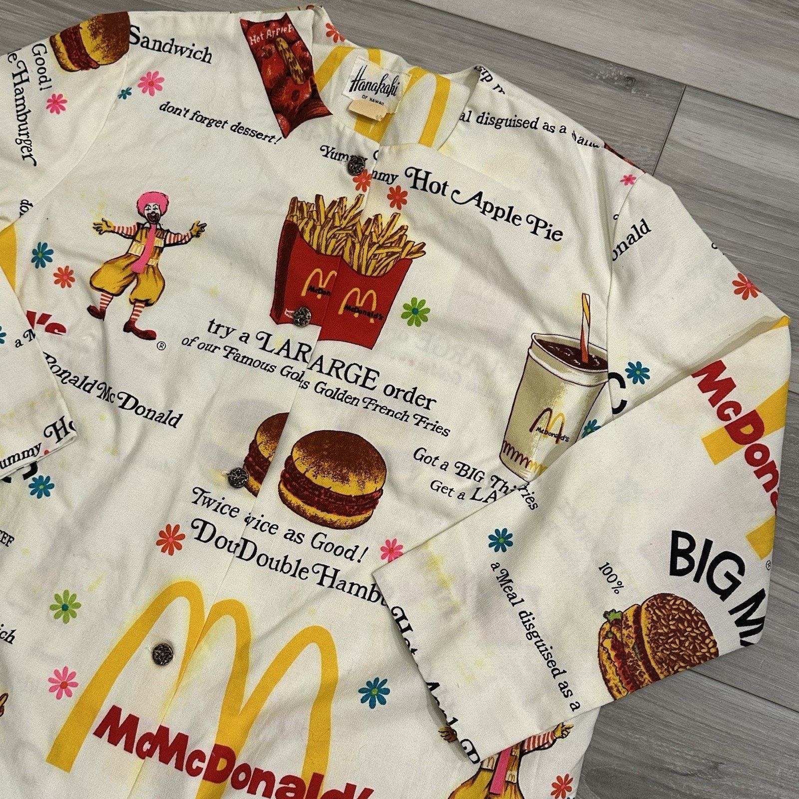 Vintage VTG 70’s Ronald McDonald's AOP Worker’s Smock Shirt Rare Size US M / EU 48-50 / 2 - 2 Thumbnail