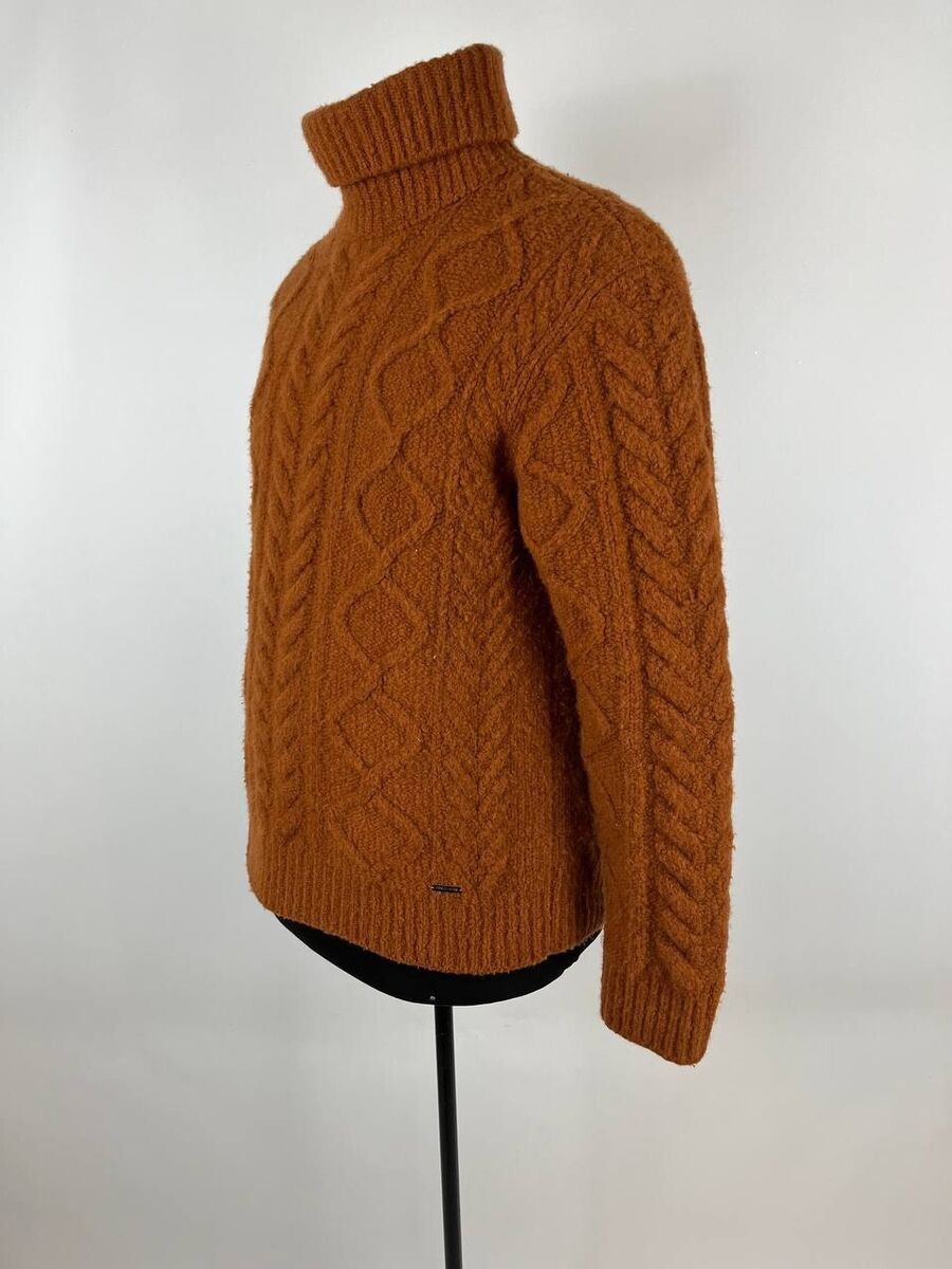 Designer × Dsquared2 Dsquared2 Knitted Brown Men Jumper Sweater Size M (0337) Size US M / EU 48-50 / 2 - 2 Thumbnail
