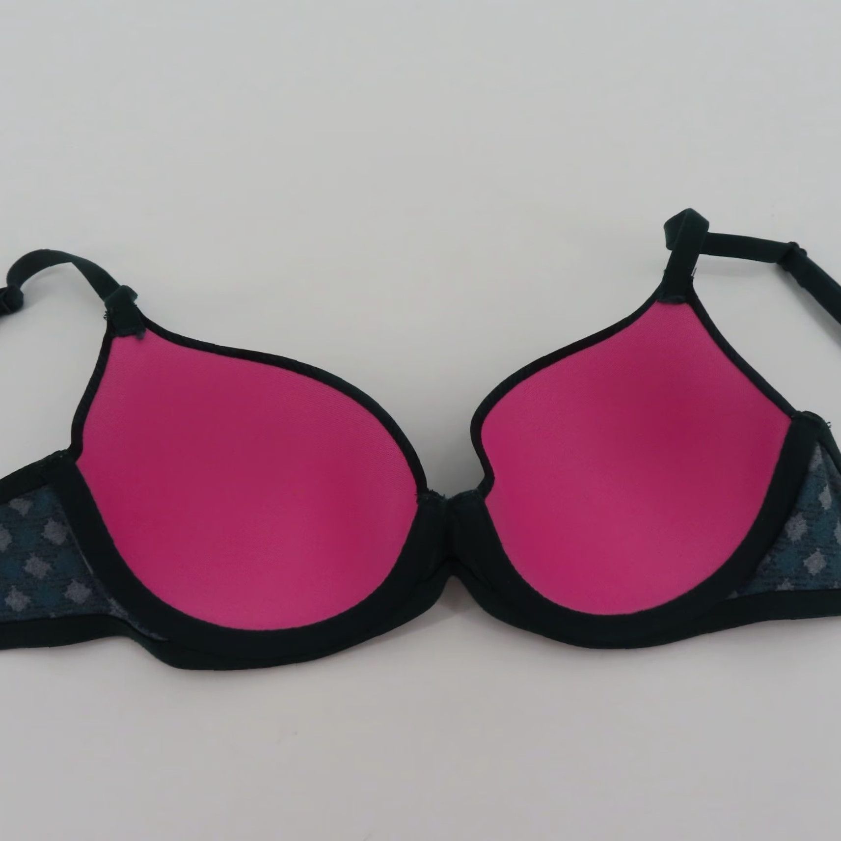 Vintage PINK Victoria's Secret Wear Everywhere Lightly Lined Bra 34A Green Plaid Tartan Underwire Push Up Women Size ONE SIZE - 7 Thumbnail