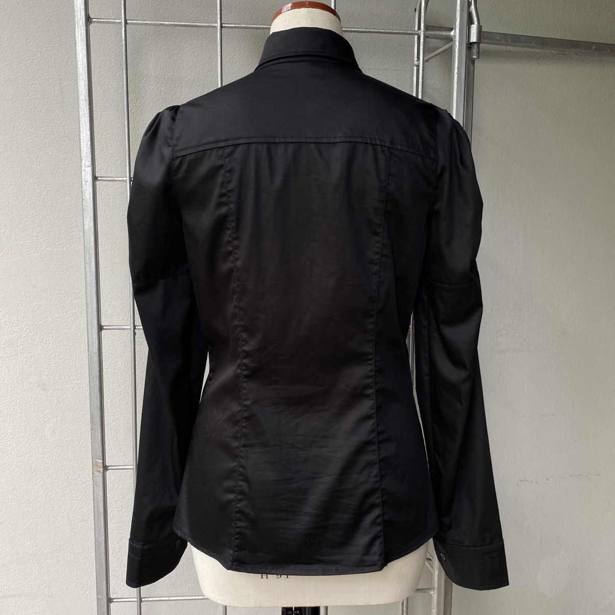 Designer GUARAPO Y2K Punk Black Shirt Studded Puff Shoulders Size M / US 6-8 / IT 42-44 - 3 Thumbnail