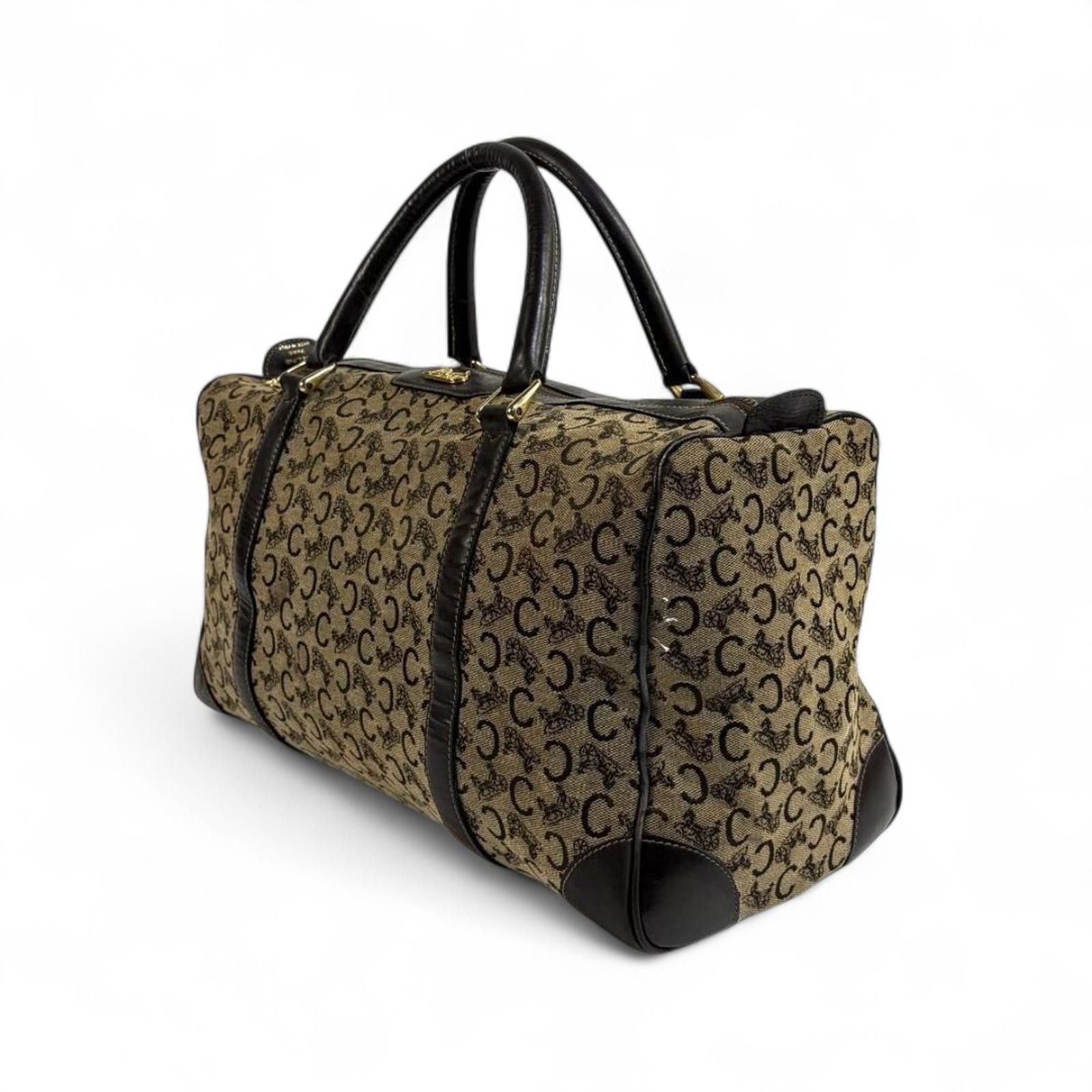 Celine Celine - Vintage Monogram Canvas Handbag with Black Leather Size ONE SIZE - 6 Thumbnail